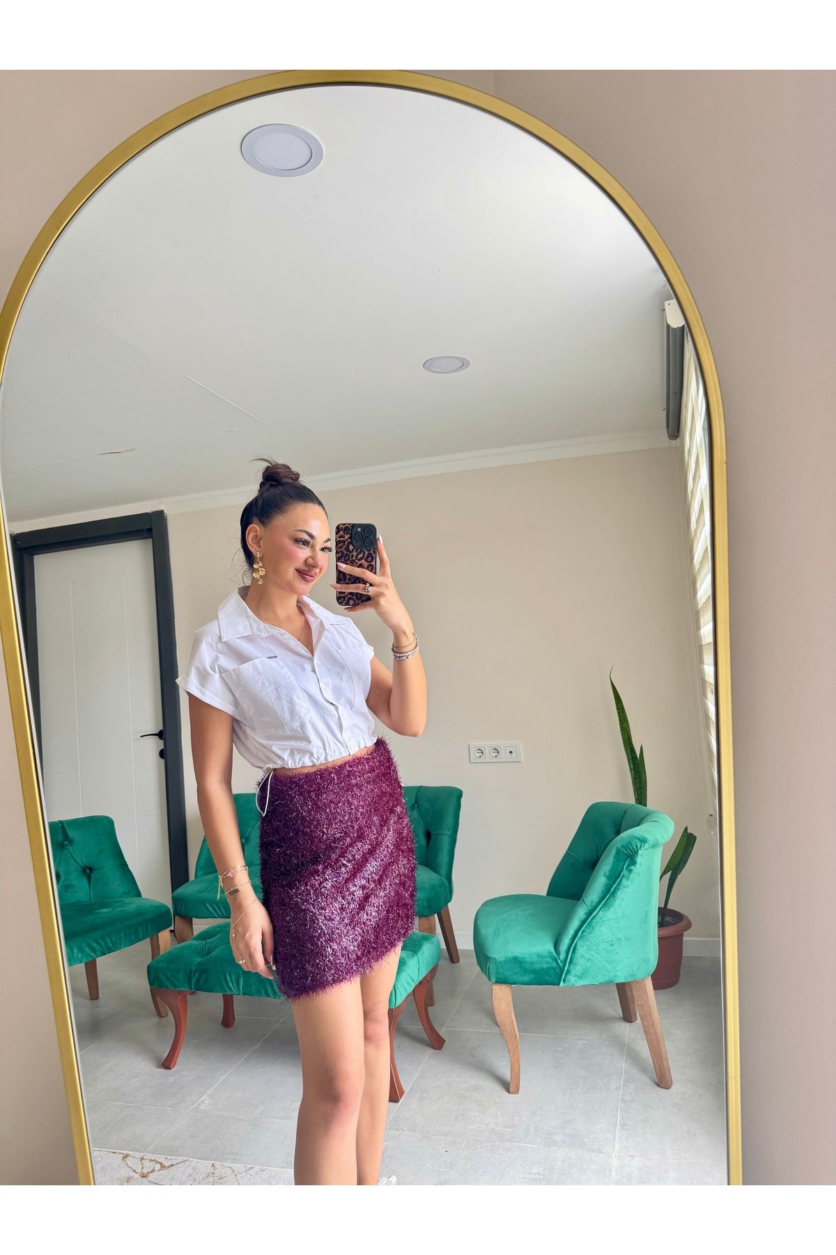 Gamze Ege Fashion Bordo etek