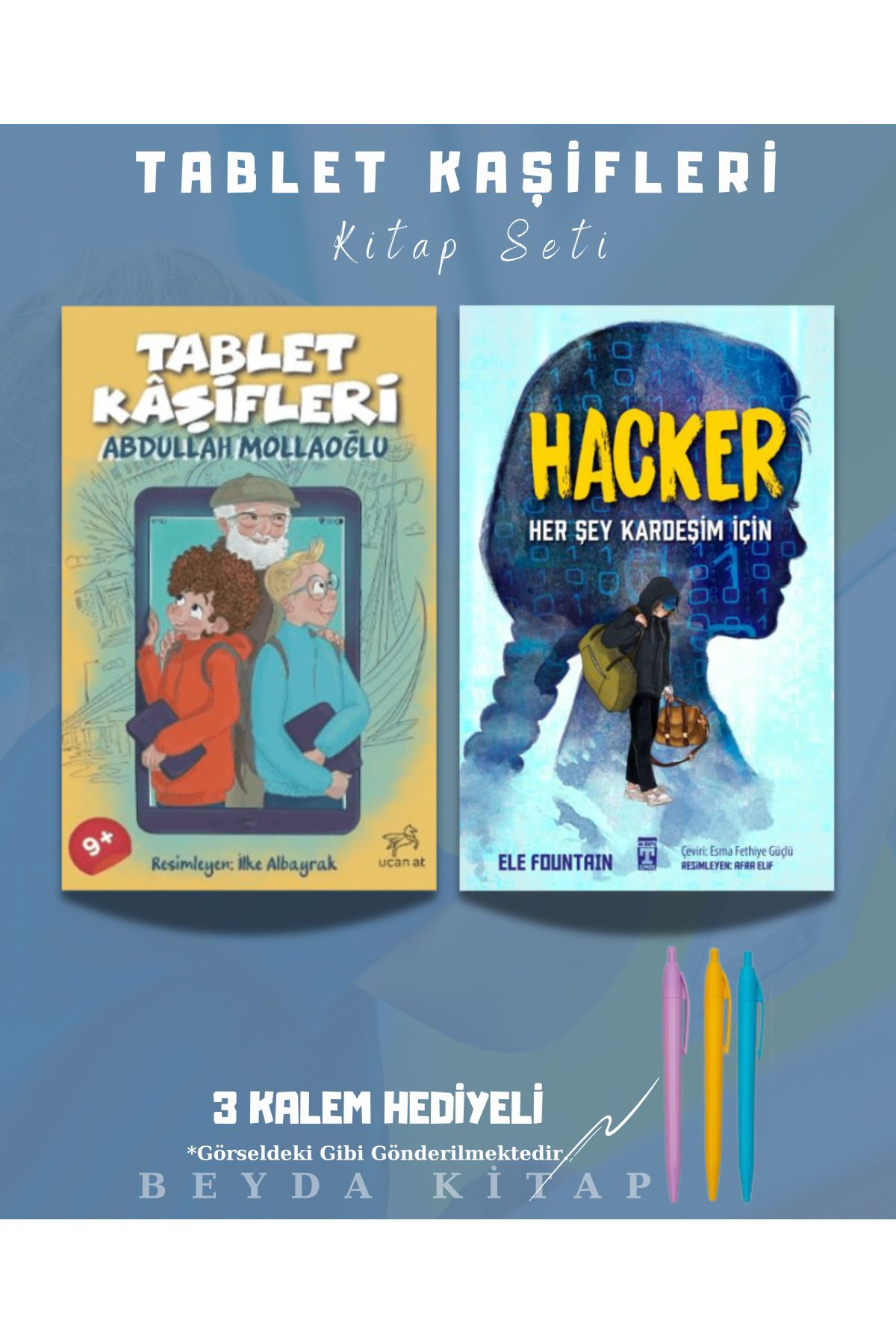 Bilge Kültür Sanat Tablet Kaşifleri - Hacker - Abdullah Mollaoğlu - Kitap Seti - Kalem Hediyeli