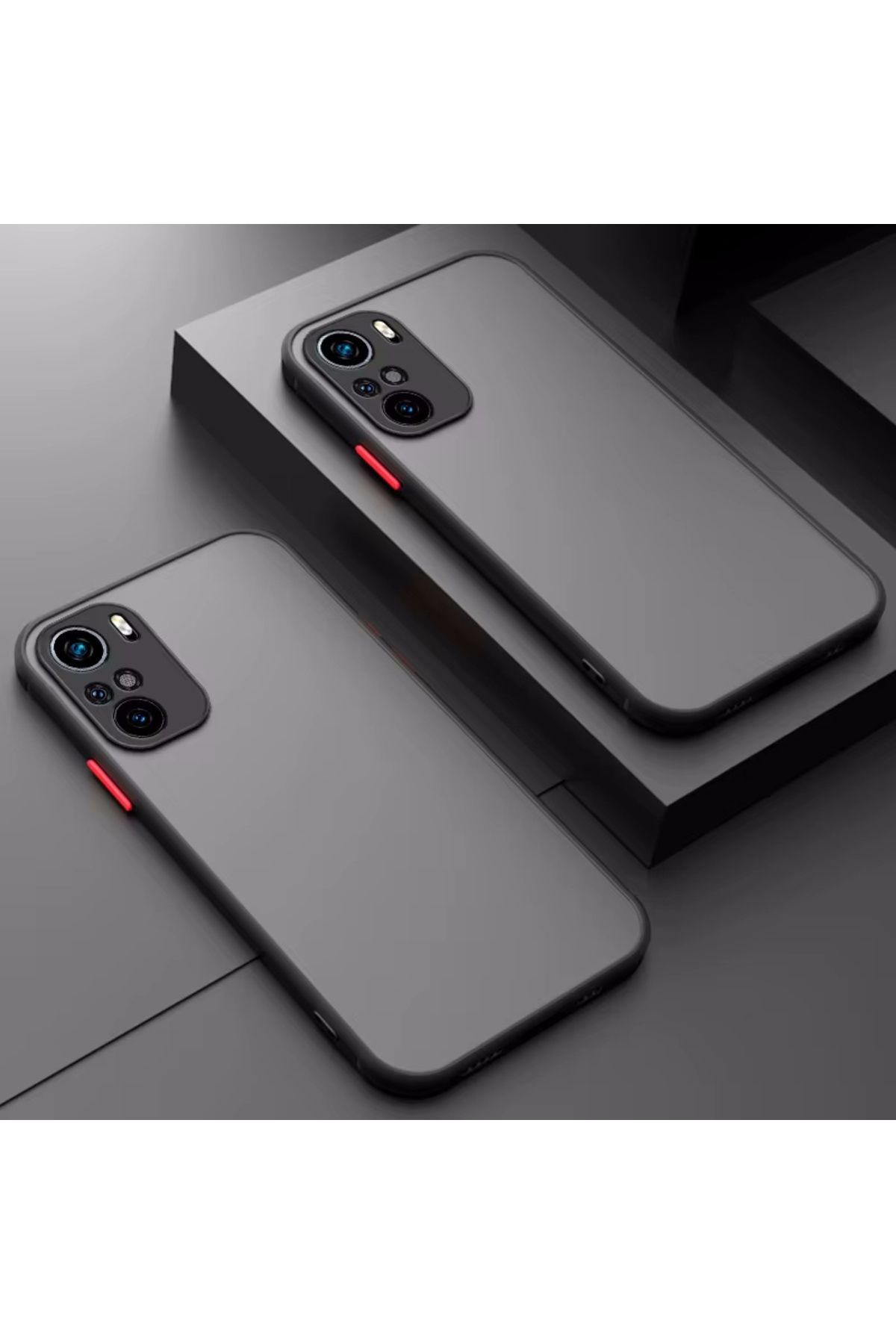 m.tk moveteck Xiaomi Mi 11T / Mi 11T Pro Kılıf Mat Parmak izi Yapmaz Kamera Korumalı Renkli Tuşlu Sert Silikon Kap