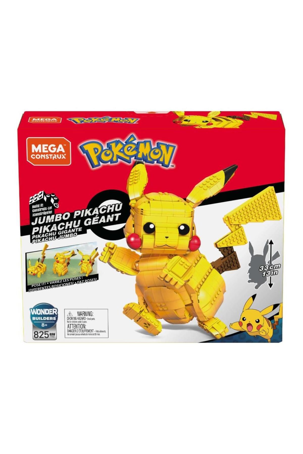 mrpurple FVK81 MEGA™ Pokémon™ Jumbo Pikachu Figürü 825 parça +8 yaş