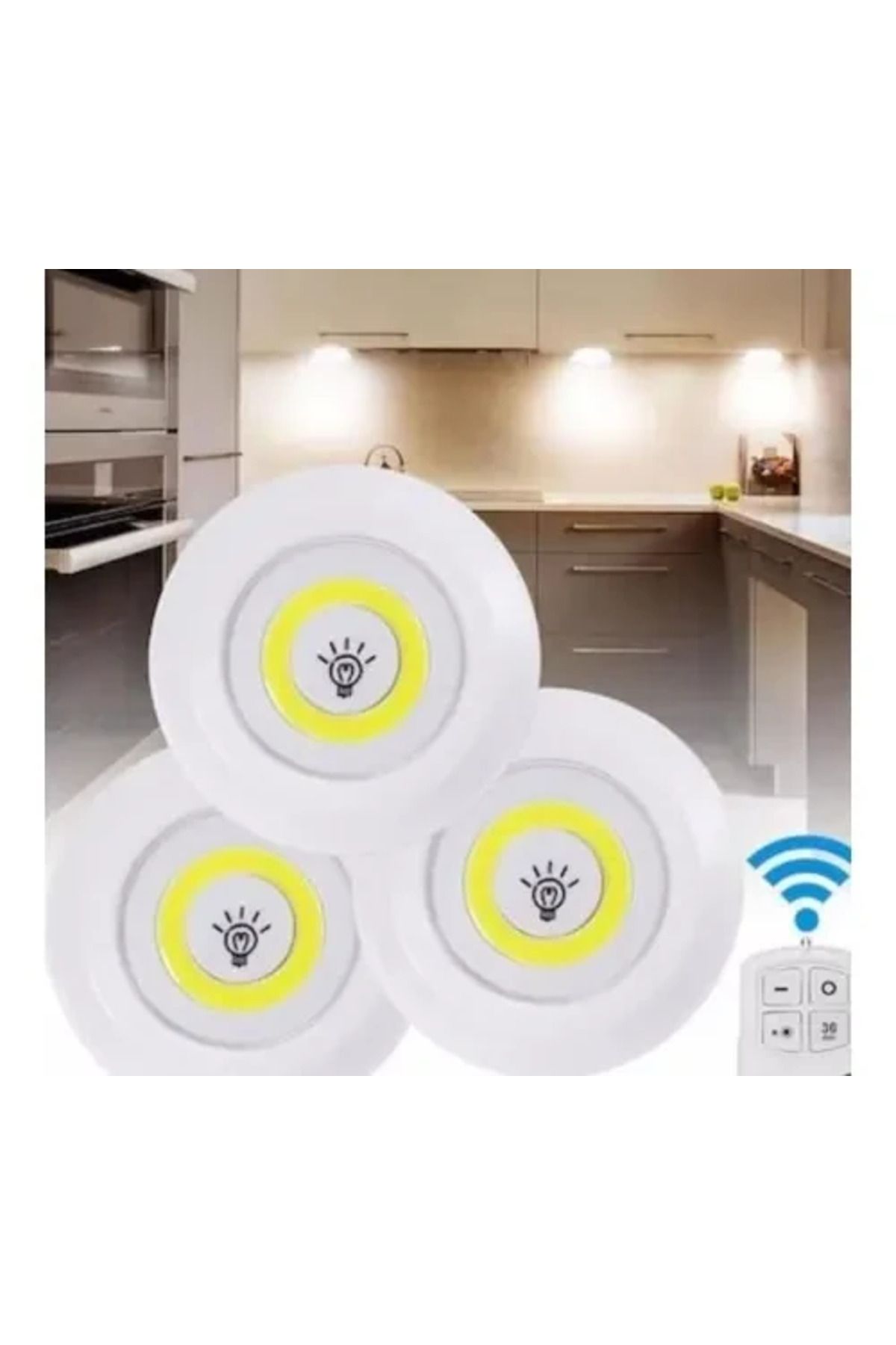 Watton Wt-364 Uzaktan Kumandalı yapışkanlı Led Spot Lamba