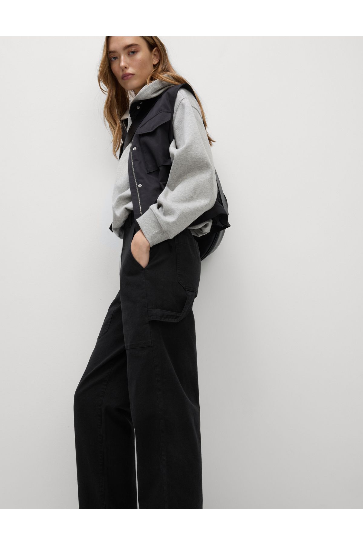 Marks & Spencer Yüksek Bel Pamuklu Cepli Straight Fit Pantolon