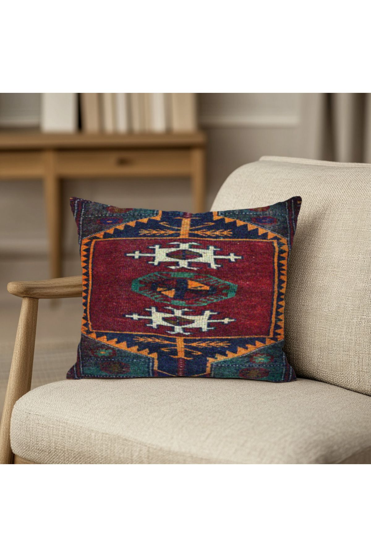 TURKISHRUG KINGDOM Kilim Desenli Çift Taraflı Kırlent Kılıfı