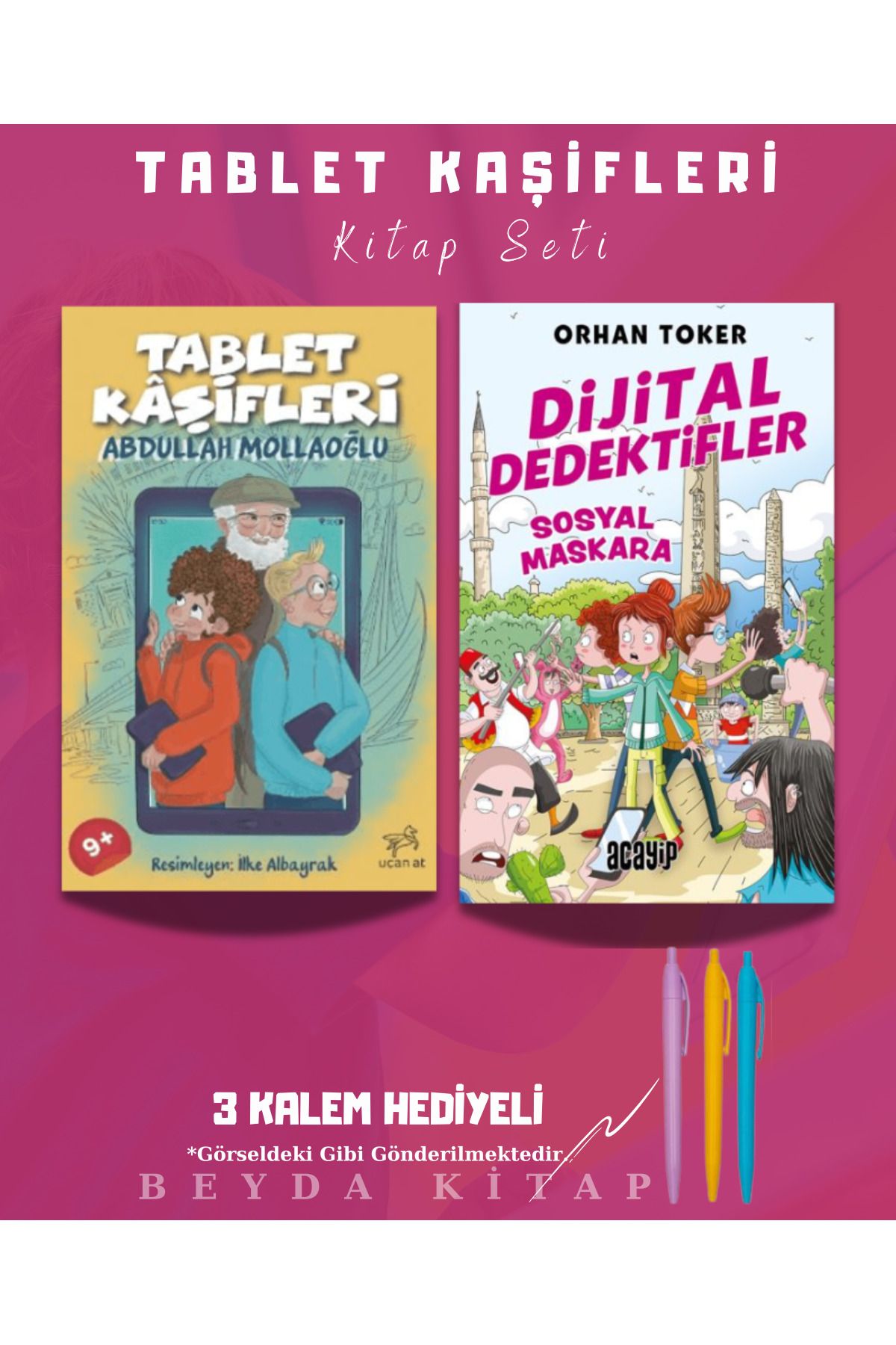 Bilge Kültür Sanat Tablet Kaşifleri - Sosyal Maskara - Abdullah Mollaoğlu - Kitap Seti - Kalem Hediyeli