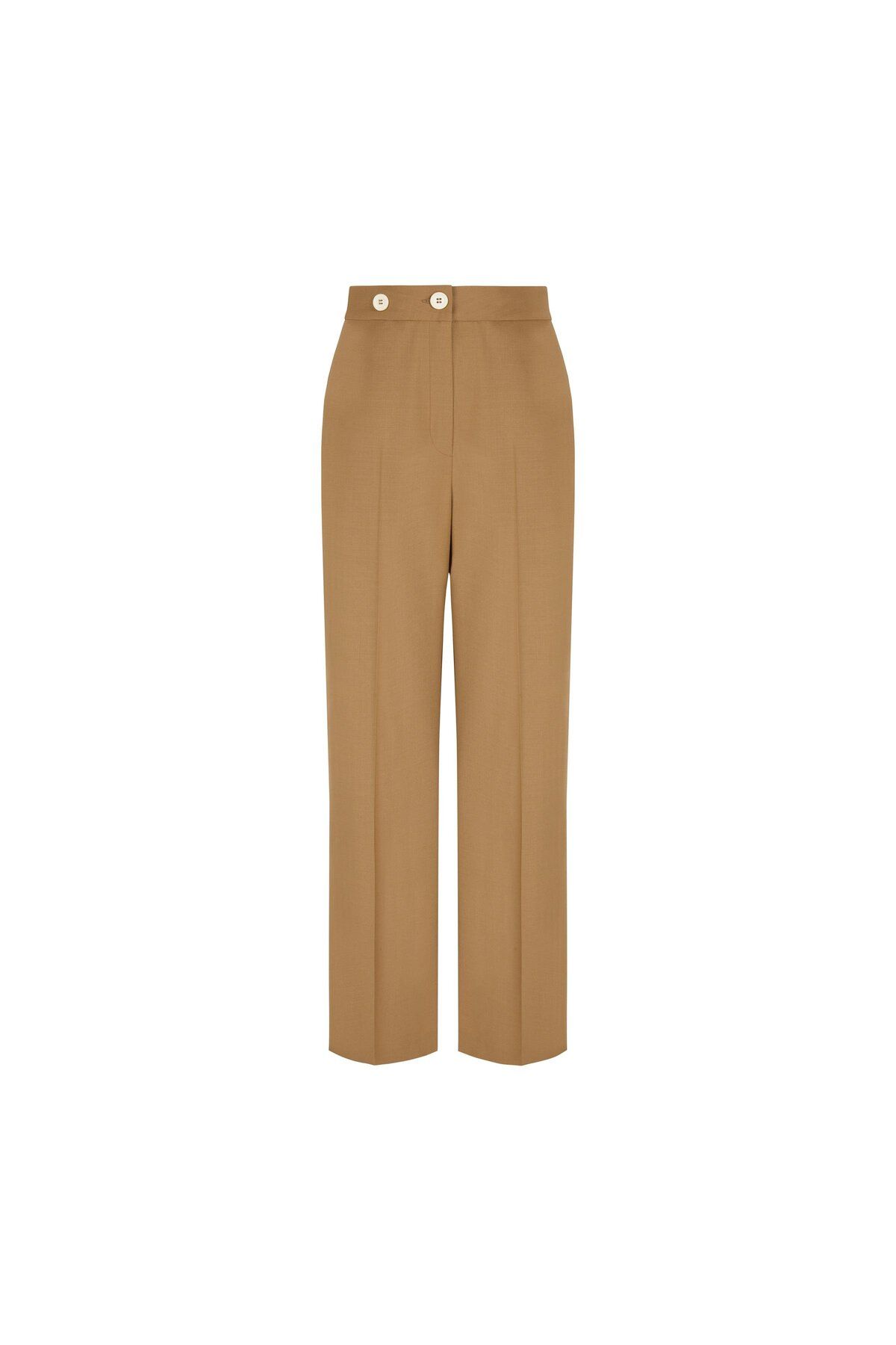 BİRELİN Yünlü Bol Paça Pantolon Ahşap Rengi