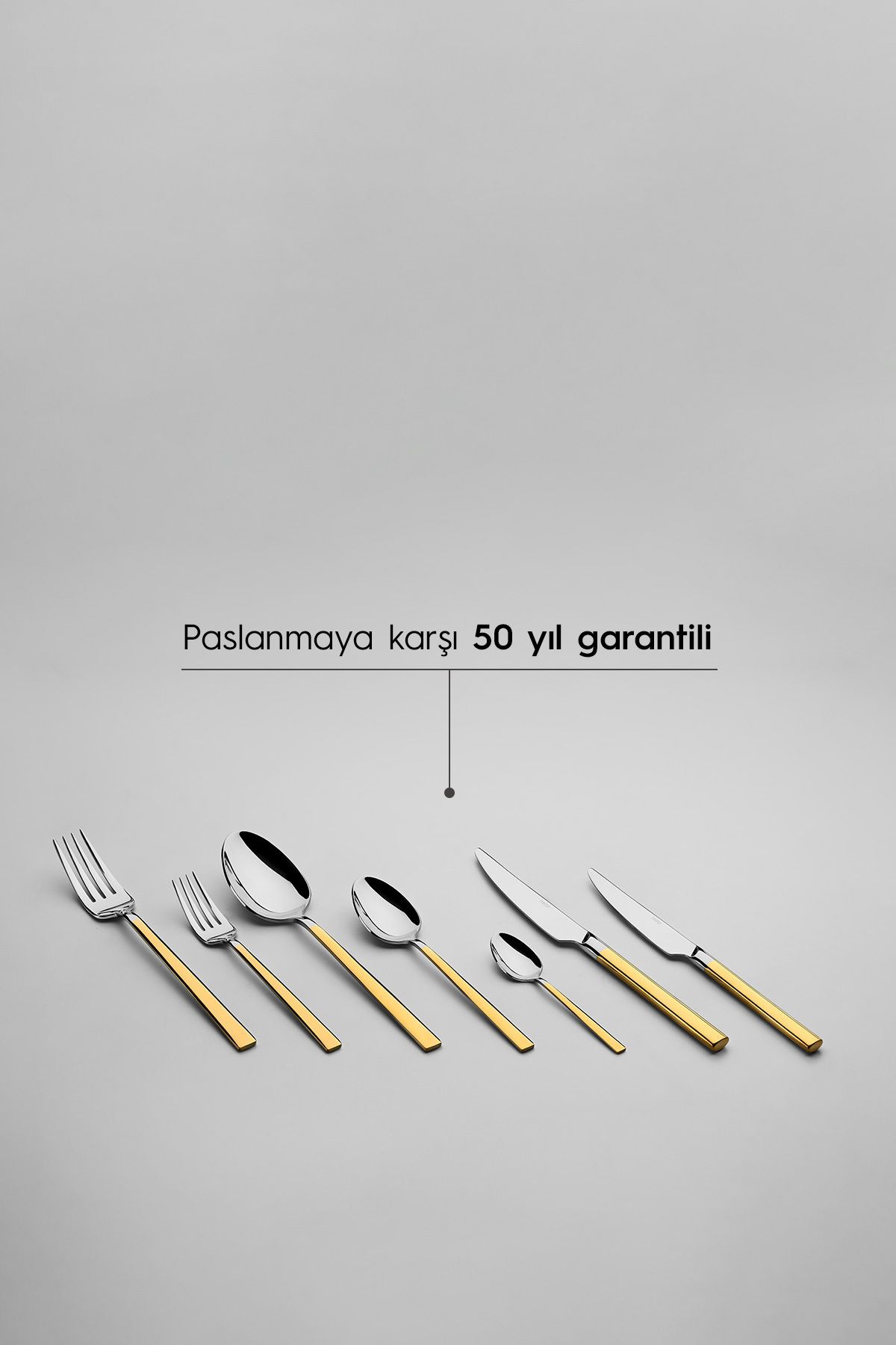Nehir-Dalyan Gold Plain 12-Person 89-Piece Leather Boxed Cutlery Set 6