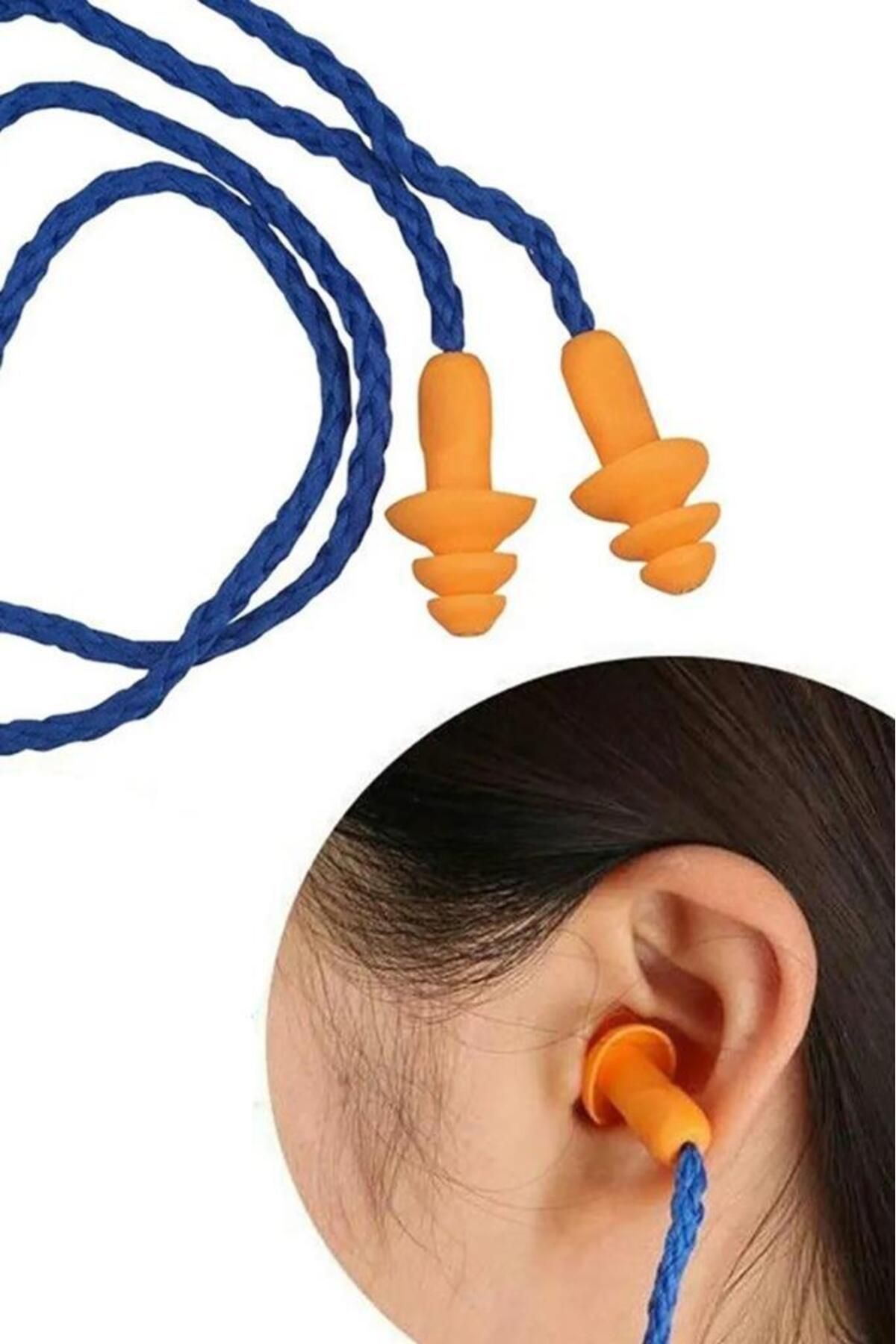 sanal trend 60 cm Boyun İpli Su Geçirmez Kulak Tıpası Silikon Sünger Tıpa Ses Gürültü Yüzme Uyku İçin Tıkaç