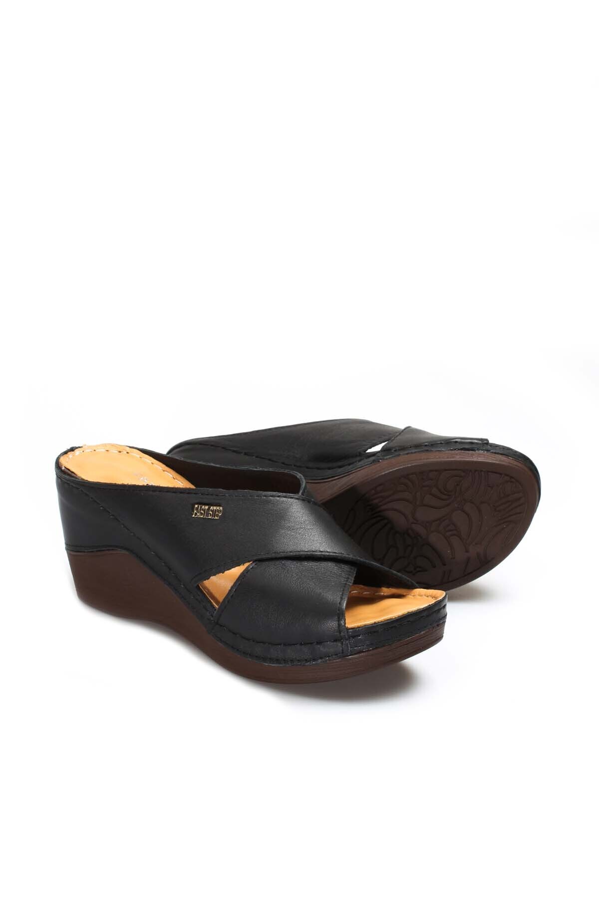 FAST STEP-Papuci de damă din piele naturală cu toc pană 972za1003 5