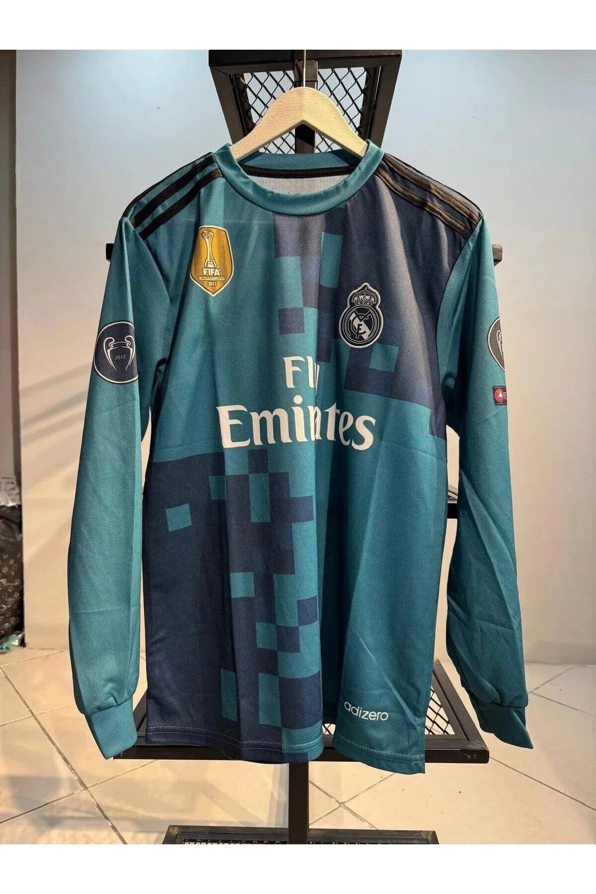yenteks Ronaldo Real.Madrid.2018 Turkuaz Uzun Kol Yetişkin Forma