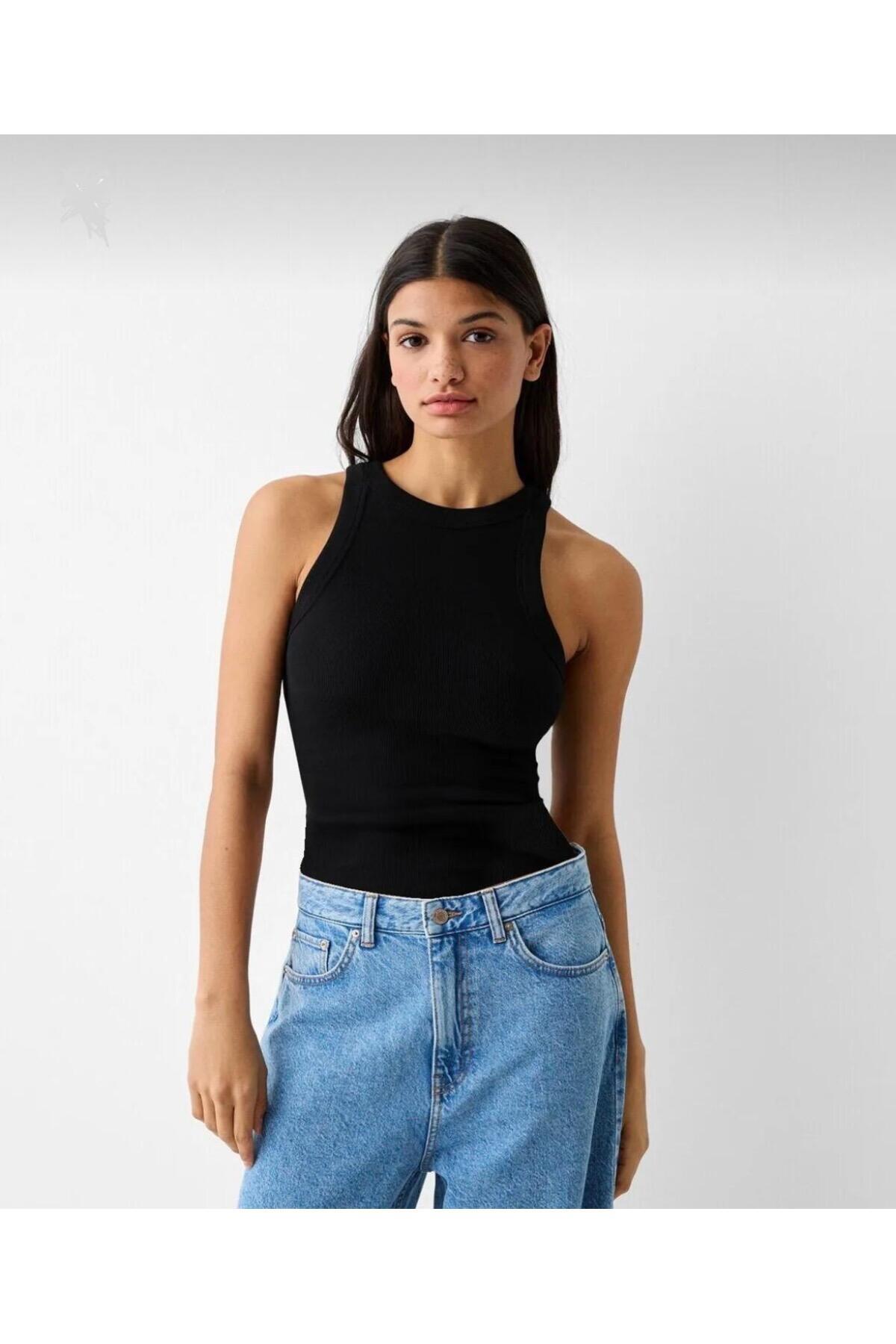 Actiwear-3-Piece Halter Neck Knitted Camisole Tank Top 5