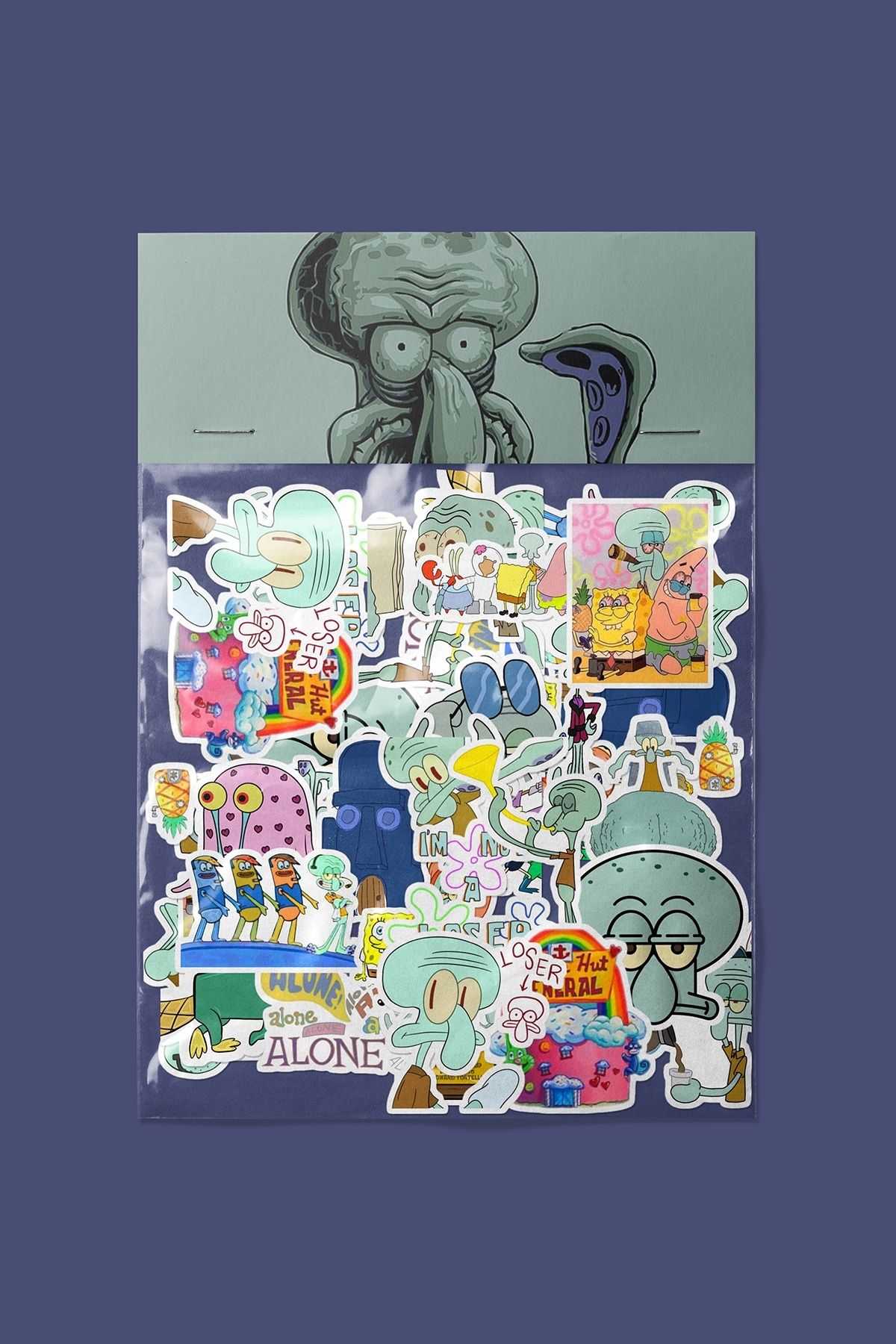dadi ramba Squidward Sticker paketi -Bullet Journal- Ajanda -Laptop Etiket Çıkartma