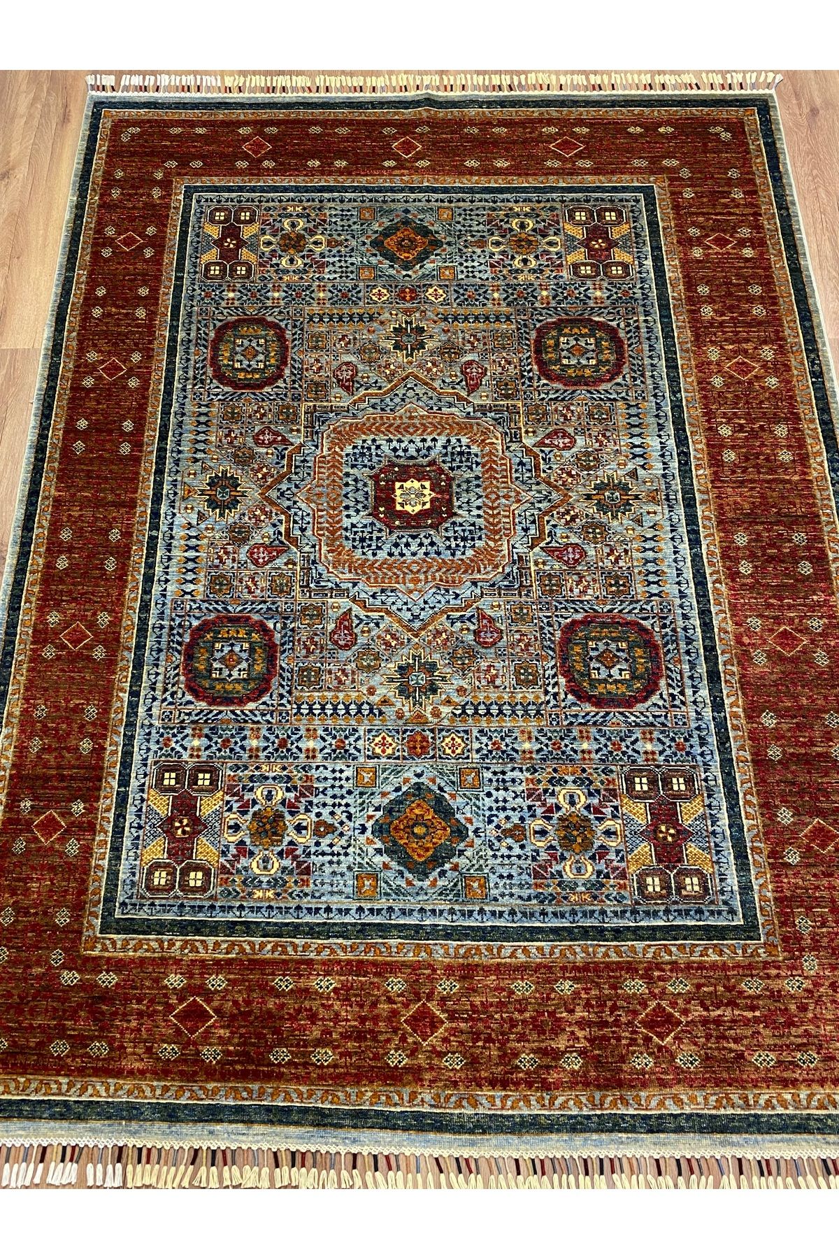 fethiyehalıkilim El Dokuma Afgan Memlük Halısı –%100 Yün %100 El Dokuma Naturel Dekoratif Halı El İşi Özgün Tasarım