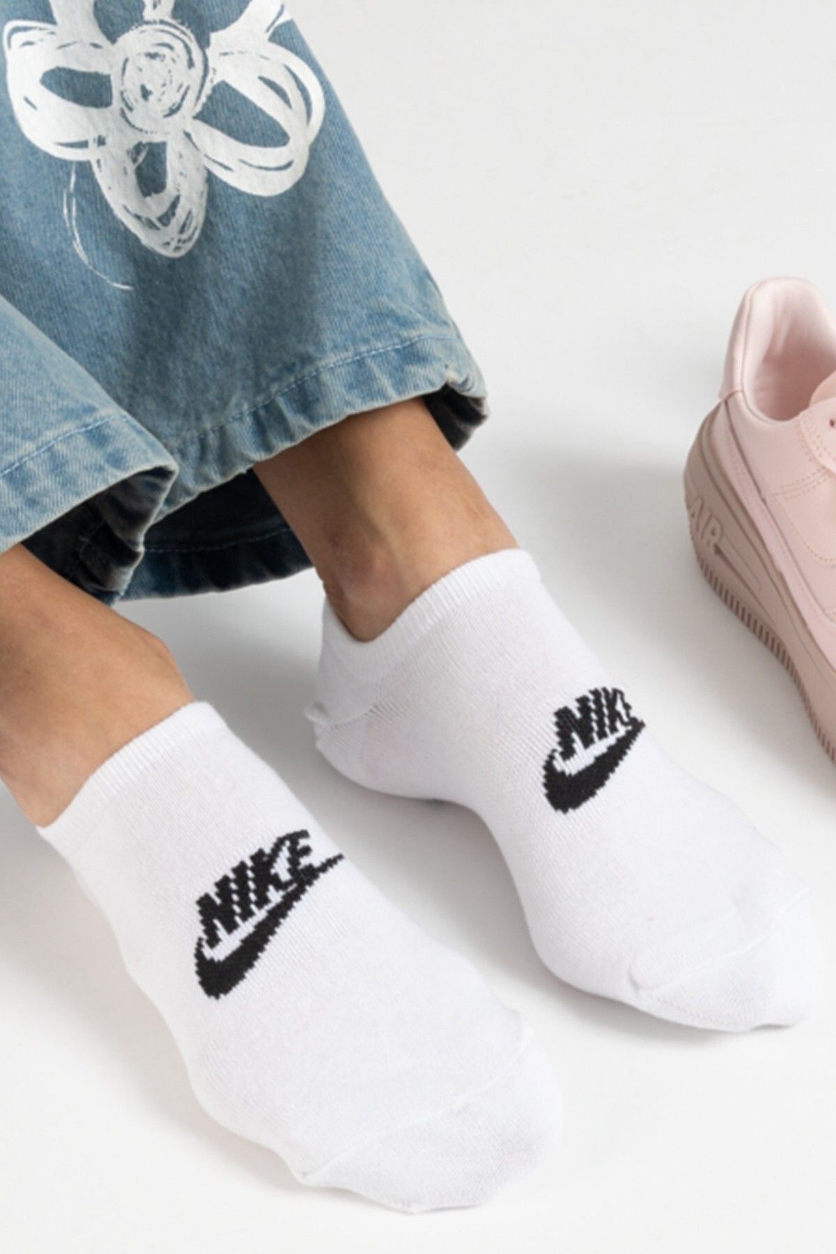 Nike Sportswear Everyday Essential No Show Unisex 3lü Bileksiz Çorap Beyaz
