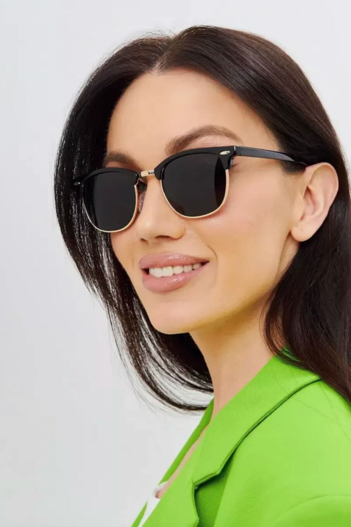 REN EYEWEAR Unisex Yarım Çerçeveli Güneş Gözlüğü - UV400 Koruma, Metal Detaylı, Klasik Model Club