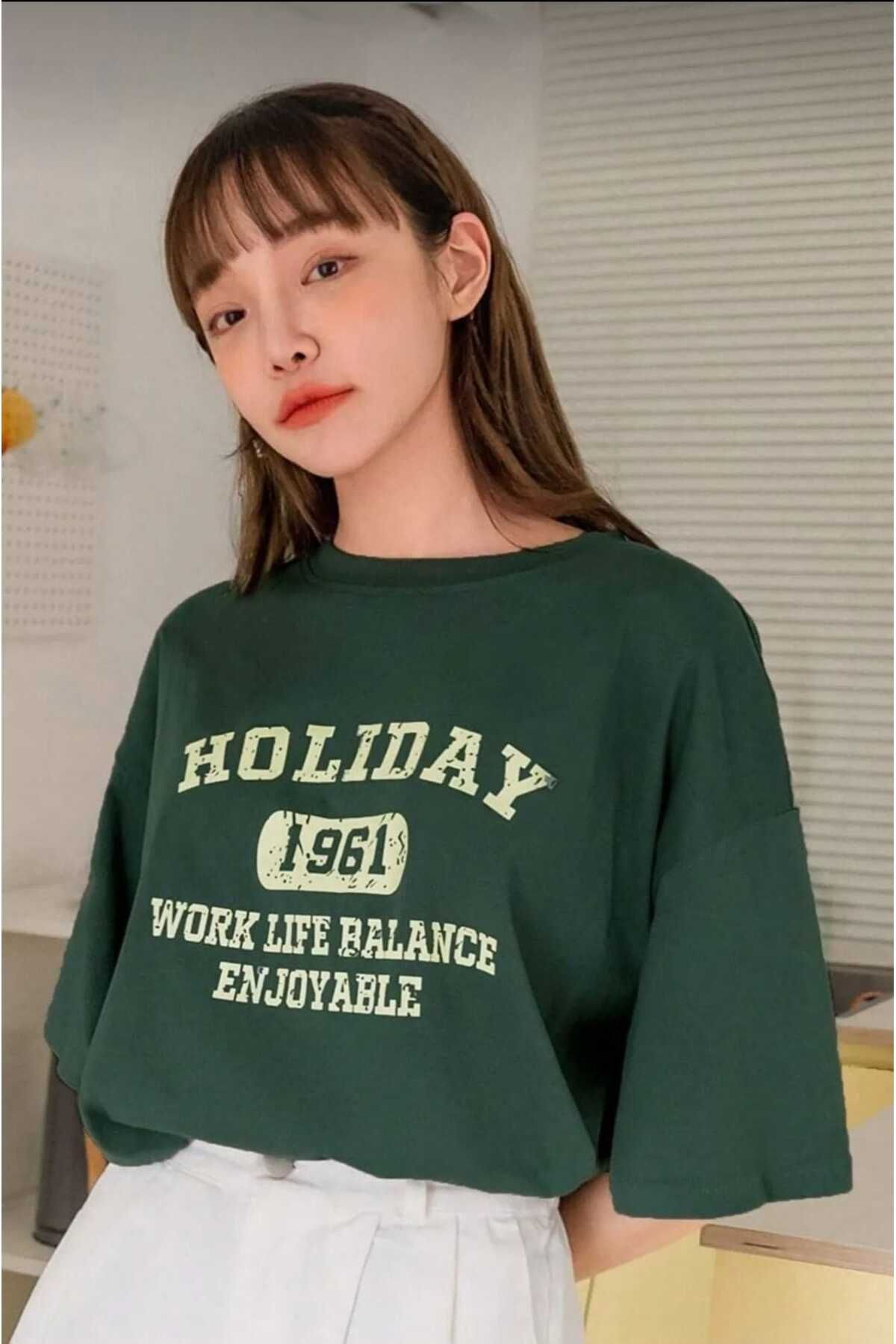 TekTarzz Unisex Holiday Baskılı Tasarım Tshirt