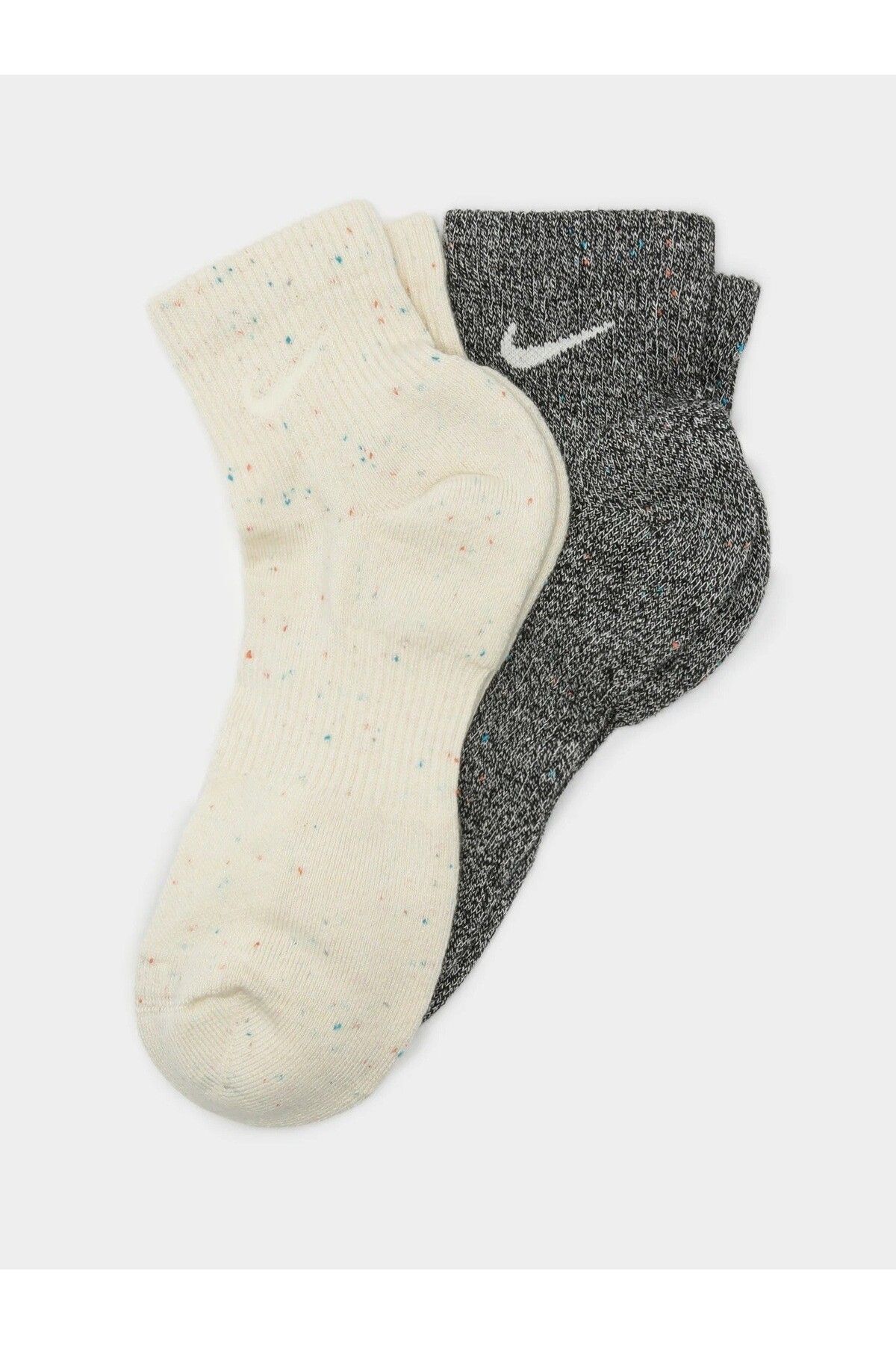 Nike Everyday Plus Cushioned Ankle Unisex Socks 2 pr 2 li Plus Yastıklı Pamuklu Soket Çorap Gri Krem