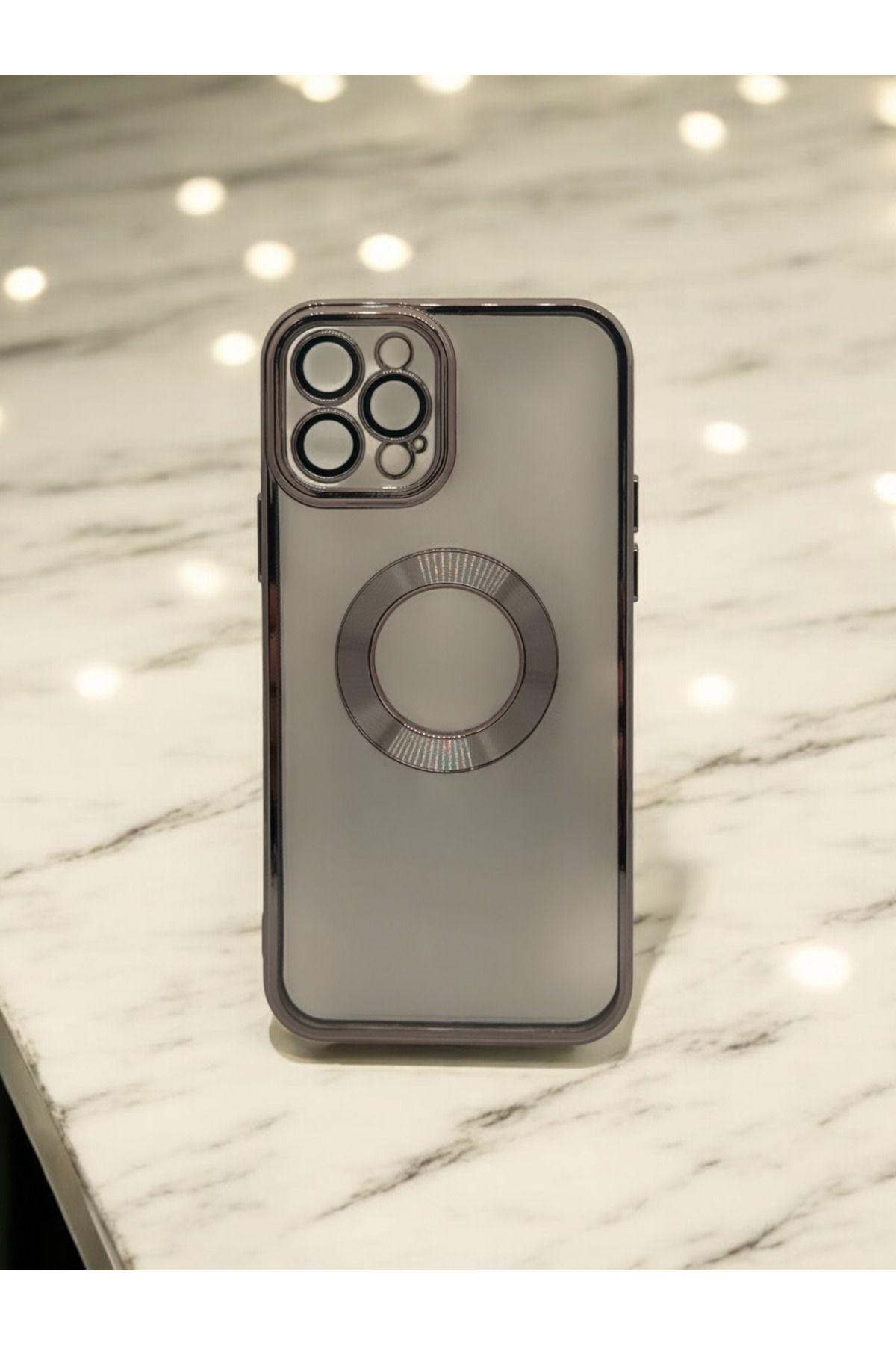 DUBİGOLD İPHONE 12 PRO UYUMLU KAMERA KORUMALI LOGO GÖSTEREN OMEGA KILIF