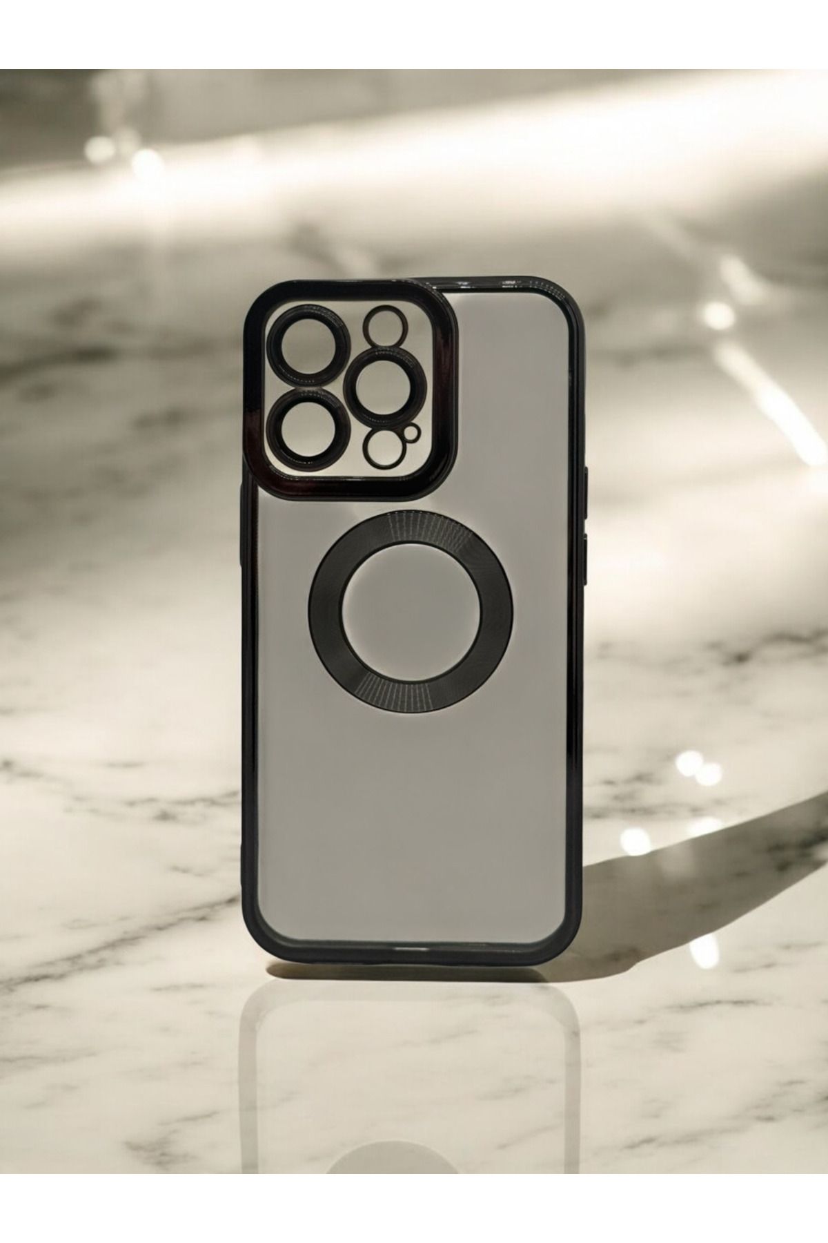 DUBİGOLD İPHONE 13 PRO UYUMLU KAMERA KORUMALI LOGO GÖSTEREN OMEGA KILIF