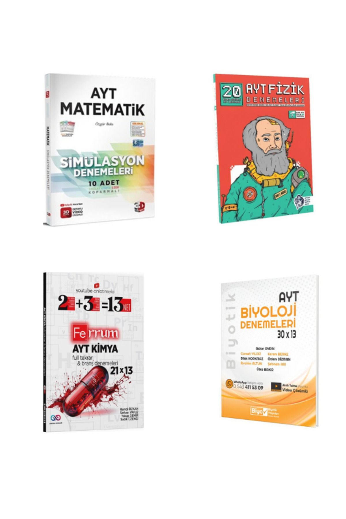 Yargı Yayınları 2025 3d ayt matematik ertan sinan ayt fizik ferrum ayt kimya ve biyotik ayt biyoloji deneme