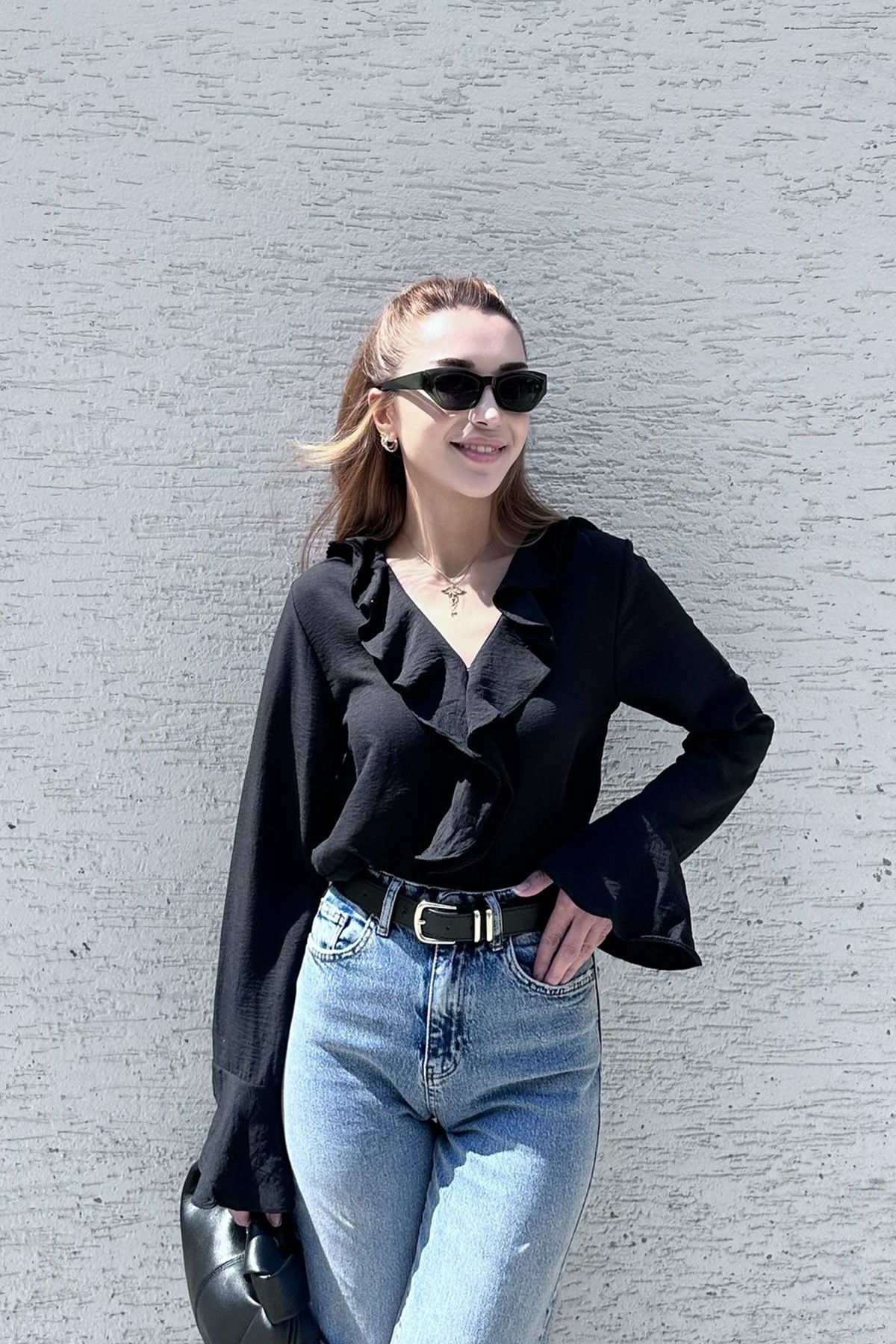 Modamesta Hanna Fırfır Detaylı Bluz