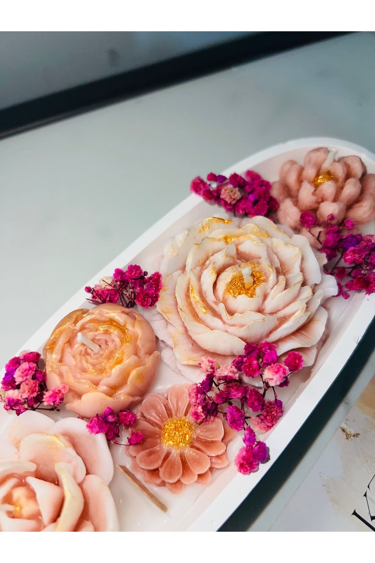 kzygroup Ev dekorasyon kayık tabak çiçek bahçesi mumluk set fotoğrafı 4 (önizleme)