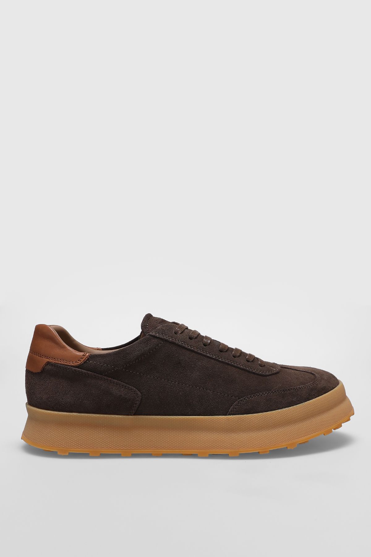 Lufian Adam Erkek Deri Sneaker Ayakkabı Kahverengi