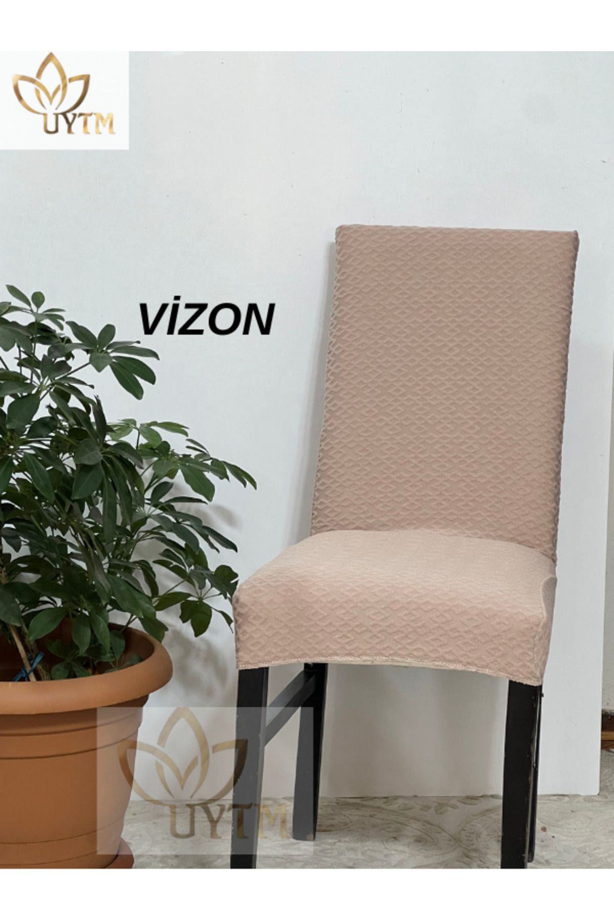 uytm zincir desen kumaş sandalye örtüsü yıkanabilir esnekli lastikli sandalye kılıfı ( 1 ADET )