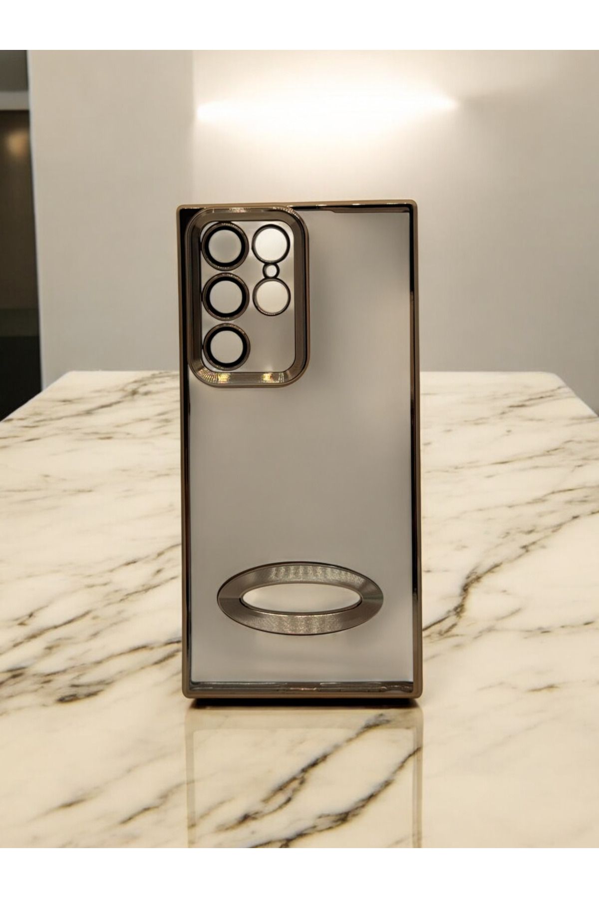 DUBİGOLD SAMSUNG GALAXY S22 ULTRA UYUMLU KAMERA KORUMALI LOGO GÖSTEREN OMEGA KILIF