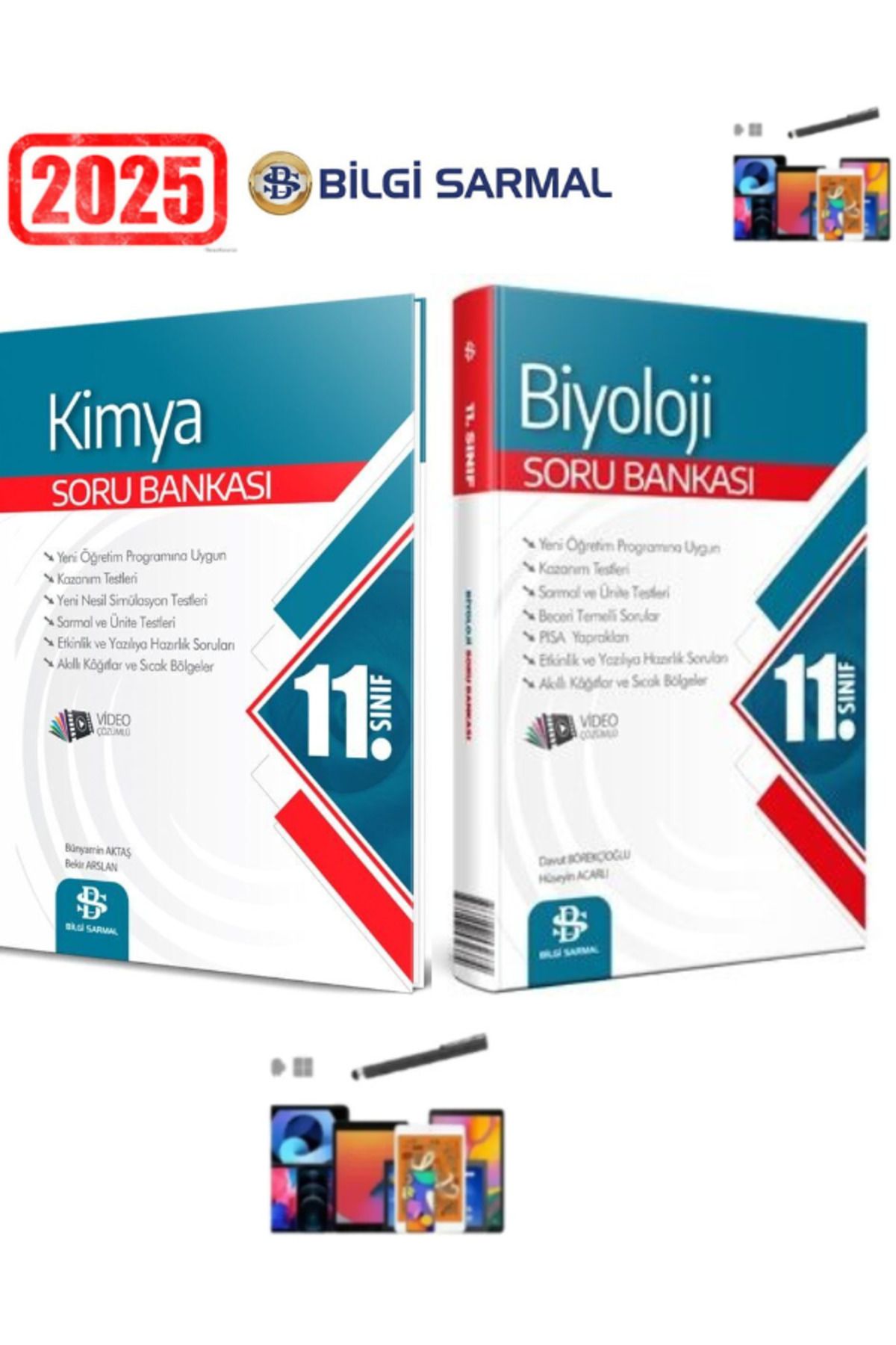 Bilgi Sarmal Yayınları Güncel 11.Sınıf Kimya-Biyoloji Soru Bankası Seti+Android Kalem
