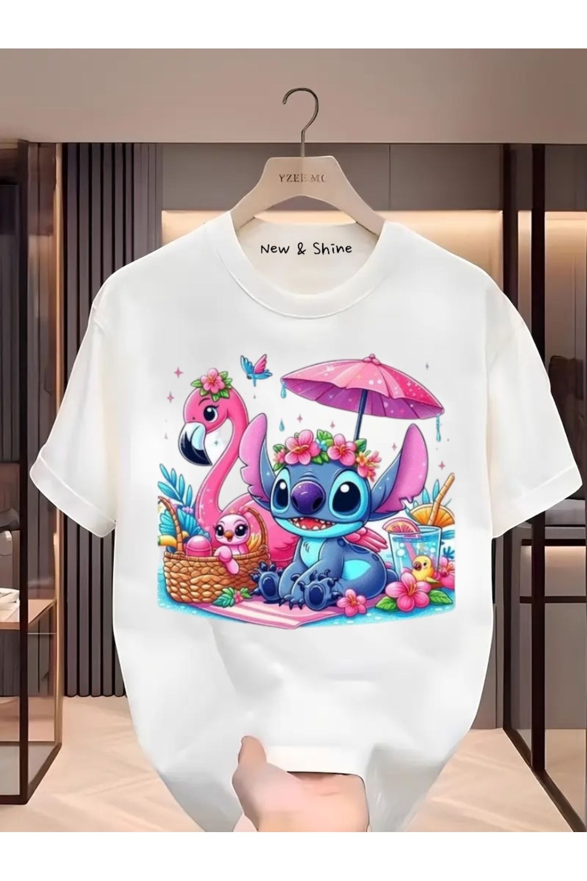 New Shine Stitch Baskılı Oversize T-Shirt