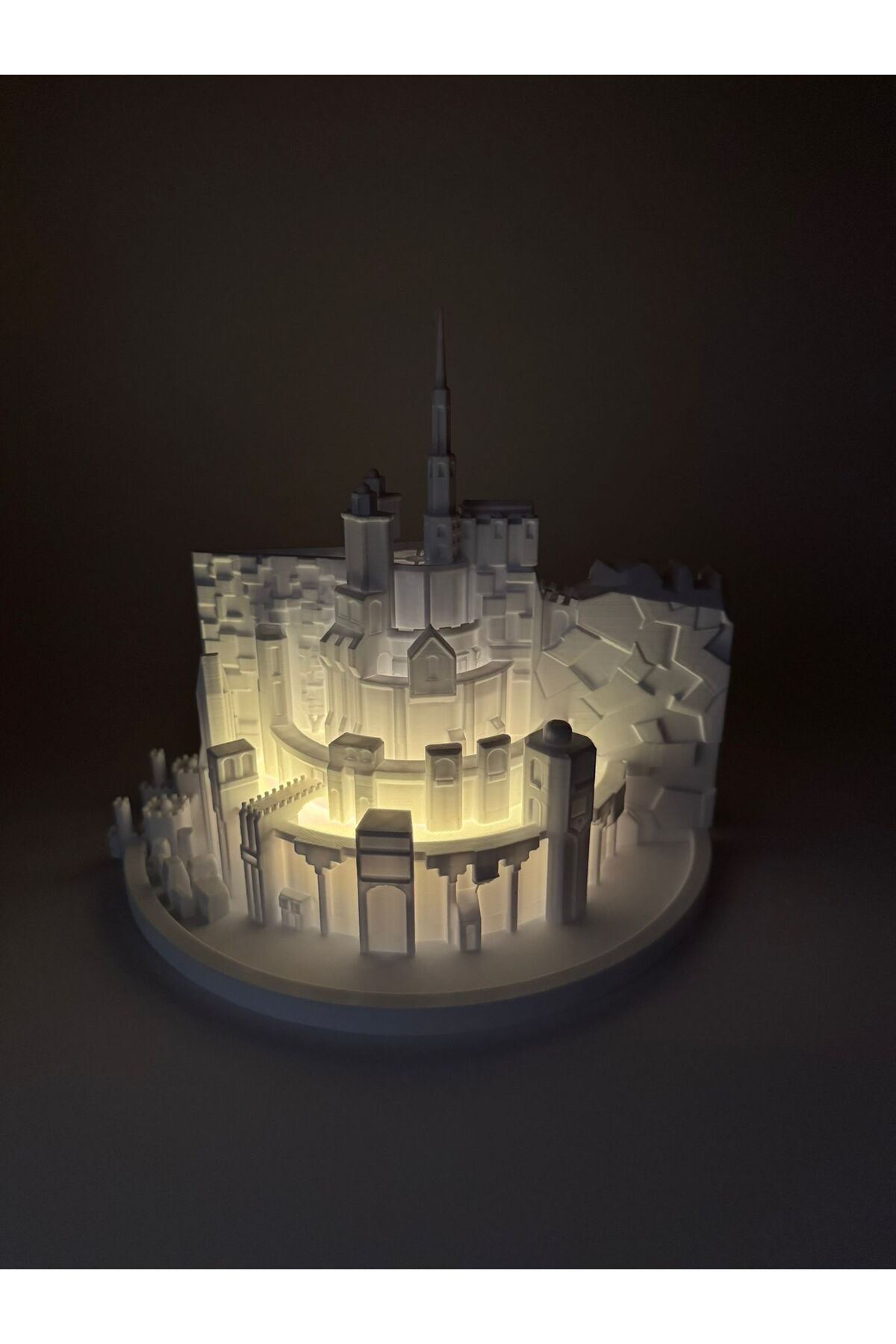 R&D Atölye Minas Kalesi Gece Lambası | Yüzüklerin Efendisi Minas Tirith Dekoratif Lamba | 20cm | Ledli