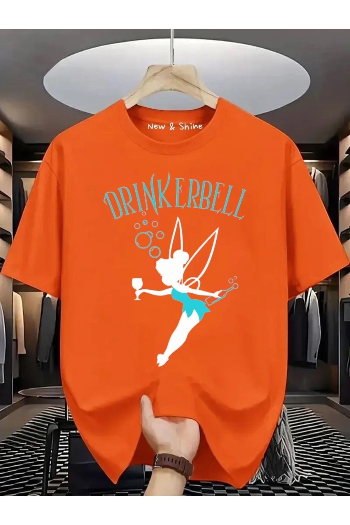 New Shine Drinkerbell Baskılı Oversize T-Shirt