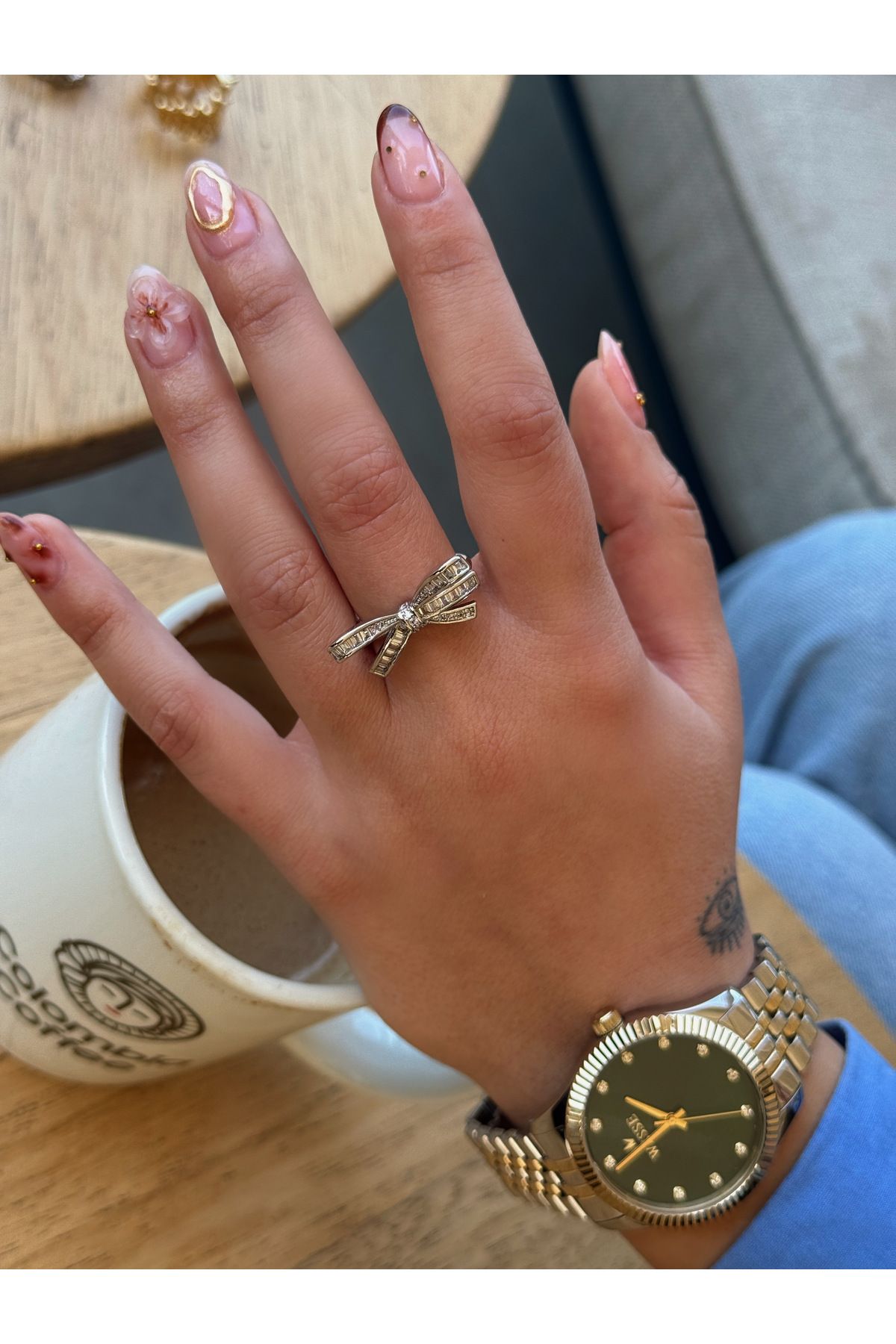 HeyYou Jewelry Ayarlanabilir fiyonk yüzük