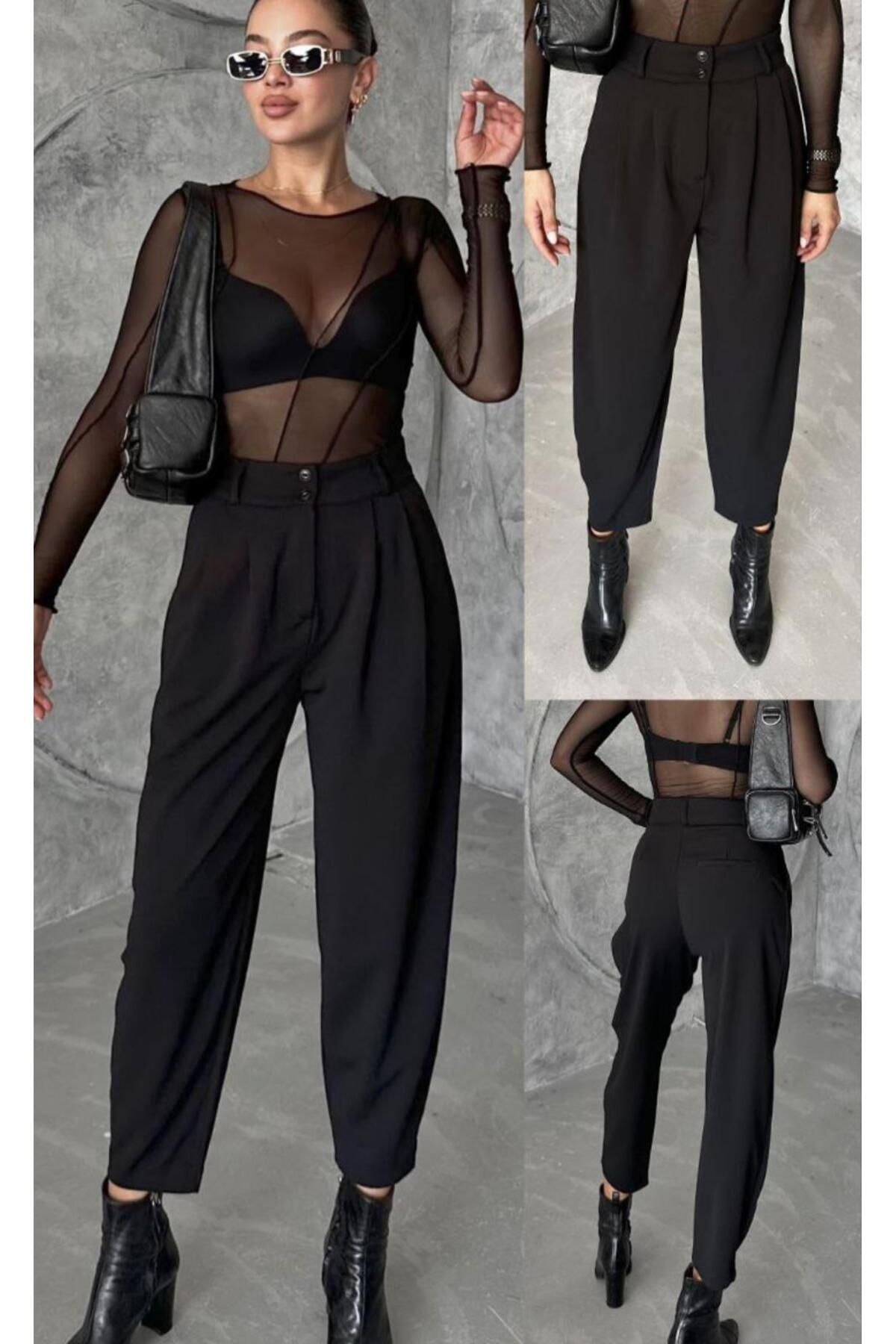 BengüşButik Full Likralı Kumaş Şalvar Kesim Pantolon