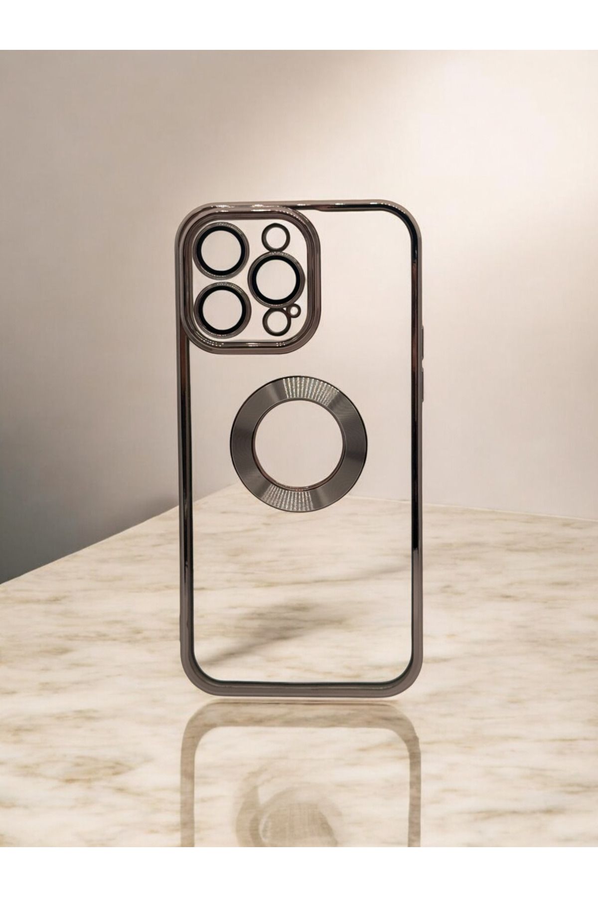 DUBİGOLD İPHONE 14 PRO MAX UYUMLU KAMERA KORUMALI LOGO GÖSTEREN OMEGA KILIF