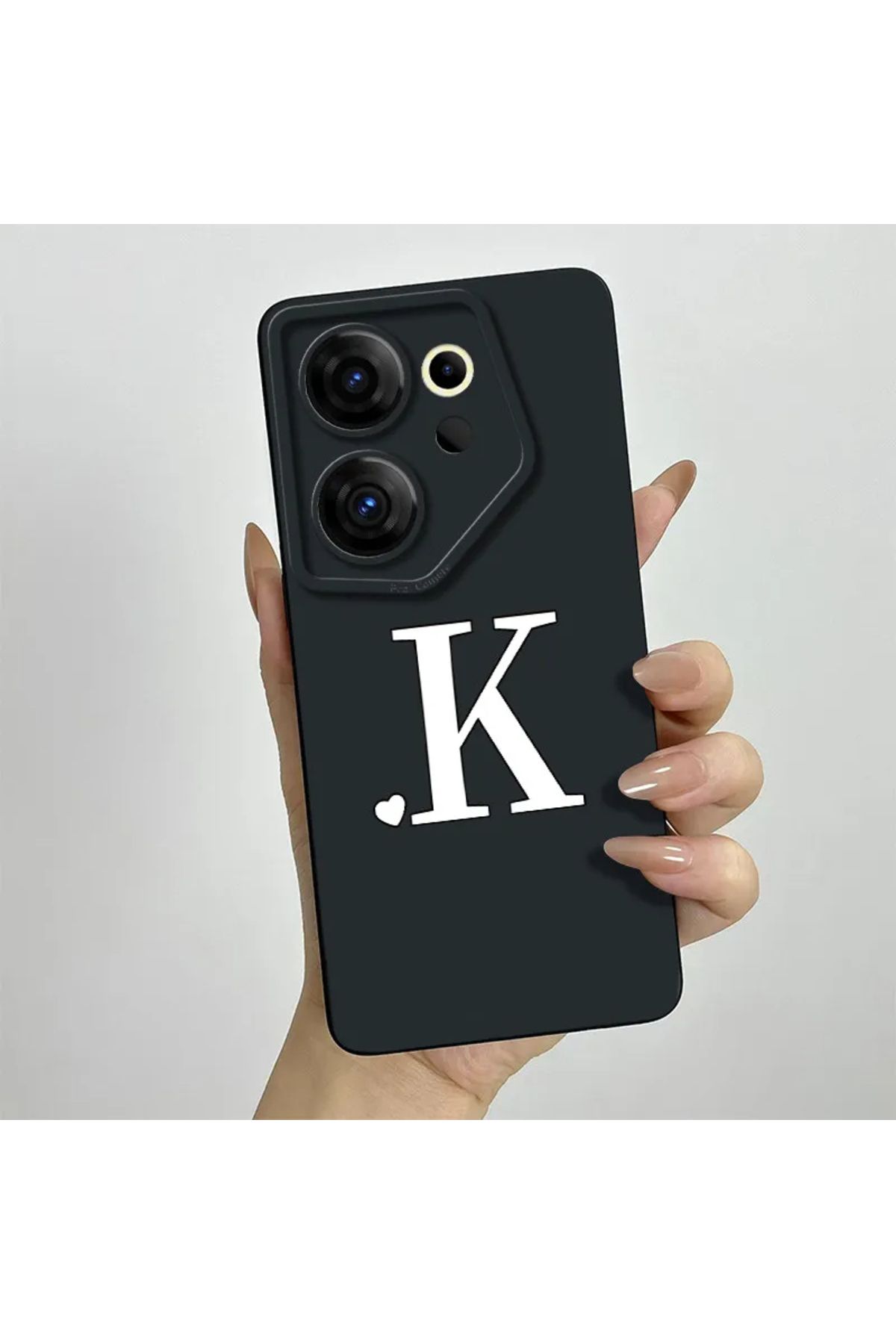 Rotaks Tecno Camon 20 Premier 5g Uyumlu Harfli Taç Baskılı Kişiye Özel Silikon Telefon Kılıfı - K