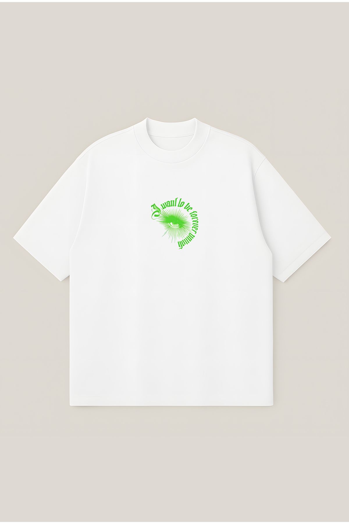 Moon Dancer Neon Unisex Oversize Baskılı Boxy Fit Kalın Kumaşlı Tshirt
