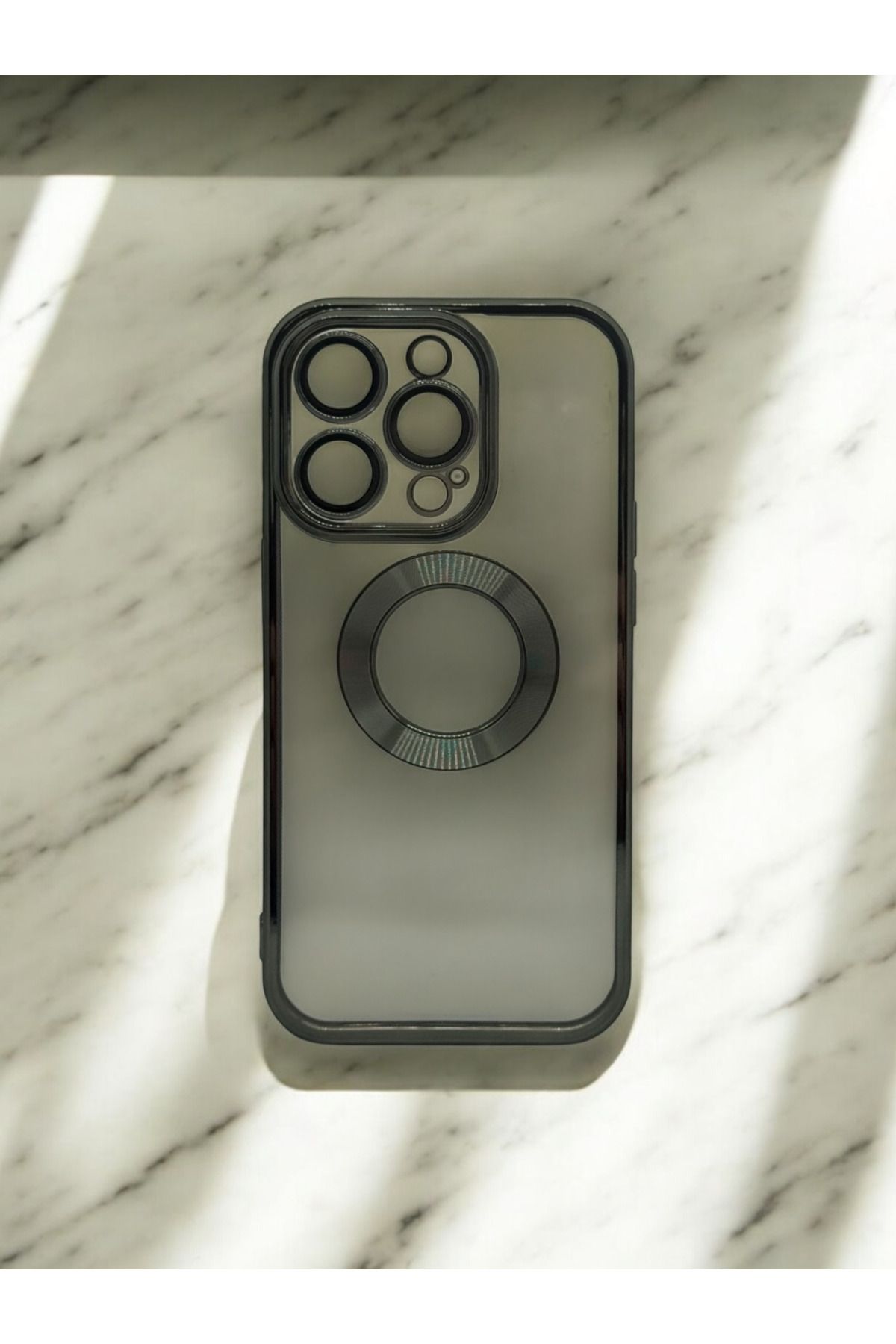 DUBİGOLD İPHONE 14 PRO UYUMLU KAMERA KORUMALI LOGO GÖSTEREN OMEGA KILIF