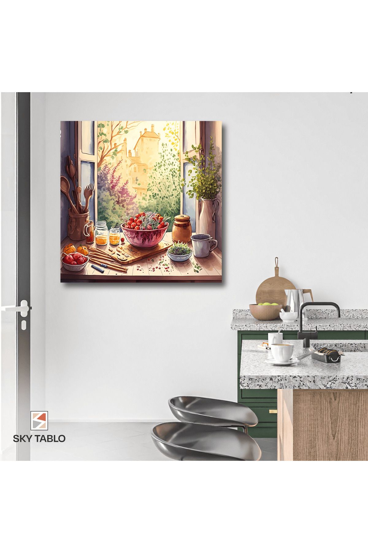 Home Kır Mutfağında Sabah Kanvas Tablo