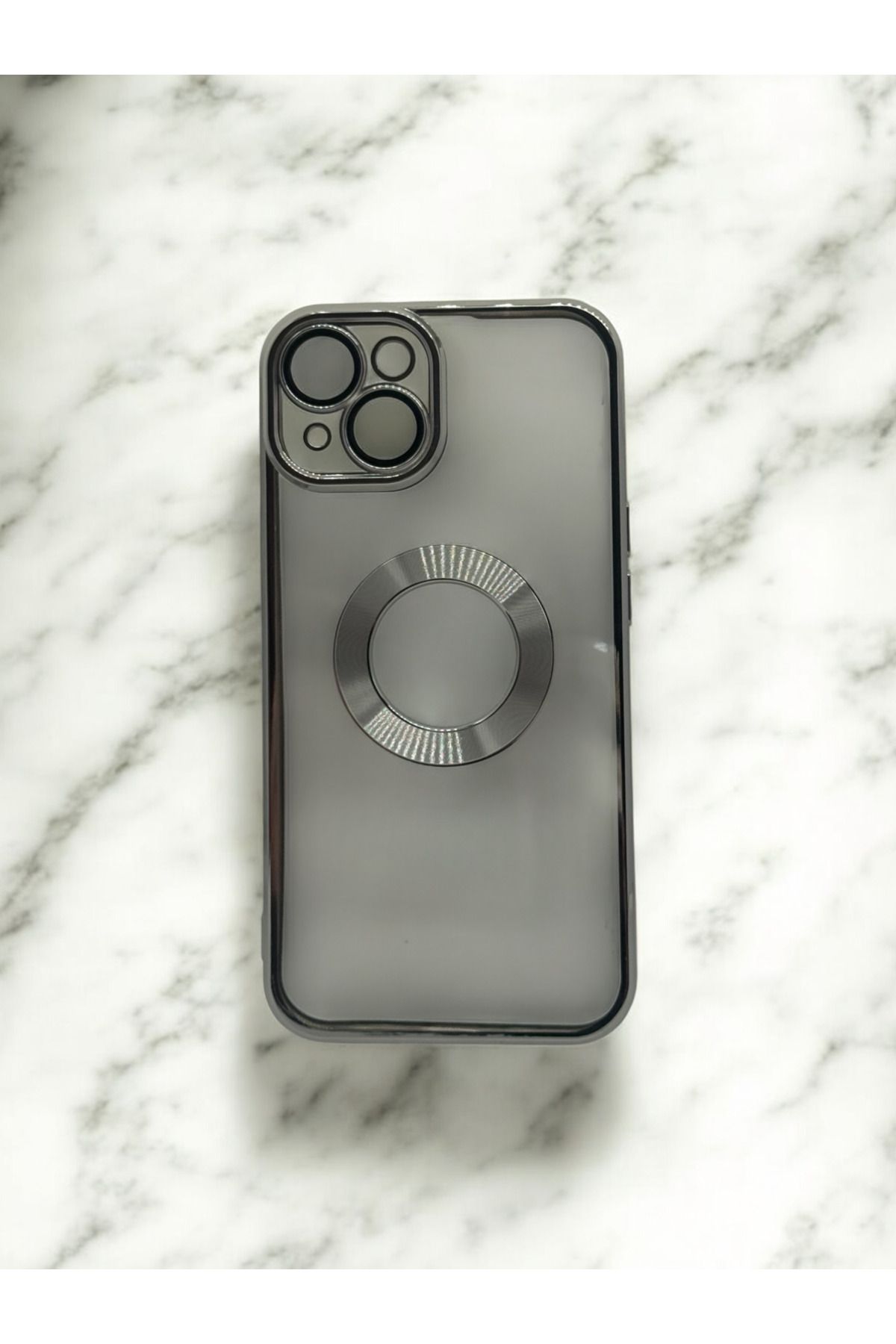 DUBİGOLD İPHONE 14 UYUMLU KAMERA KORUMALI LOGO GÖSTEREN OMEGA KILIF