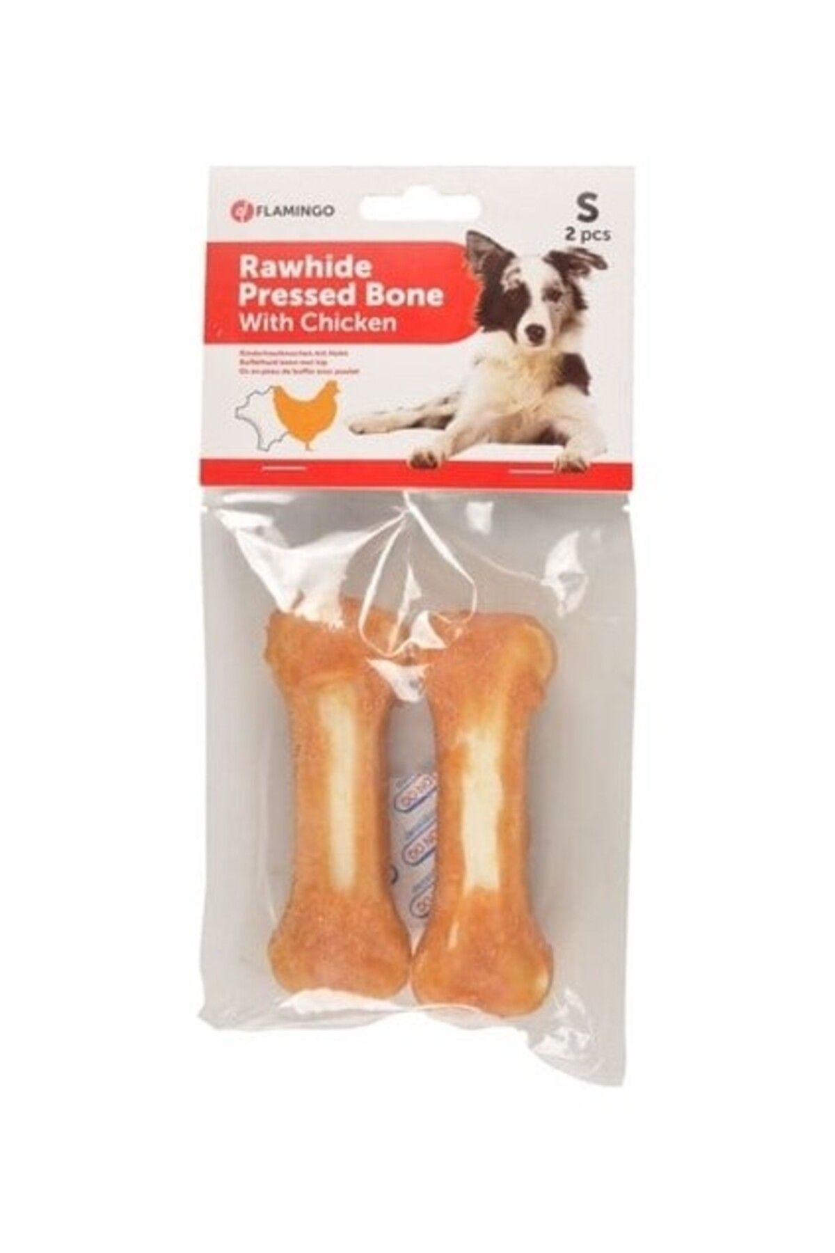 Orqinel Flamingo Tavuk Eti Kaplı Kemik Köpek Ödülü 2 li 10 cm 120 gr