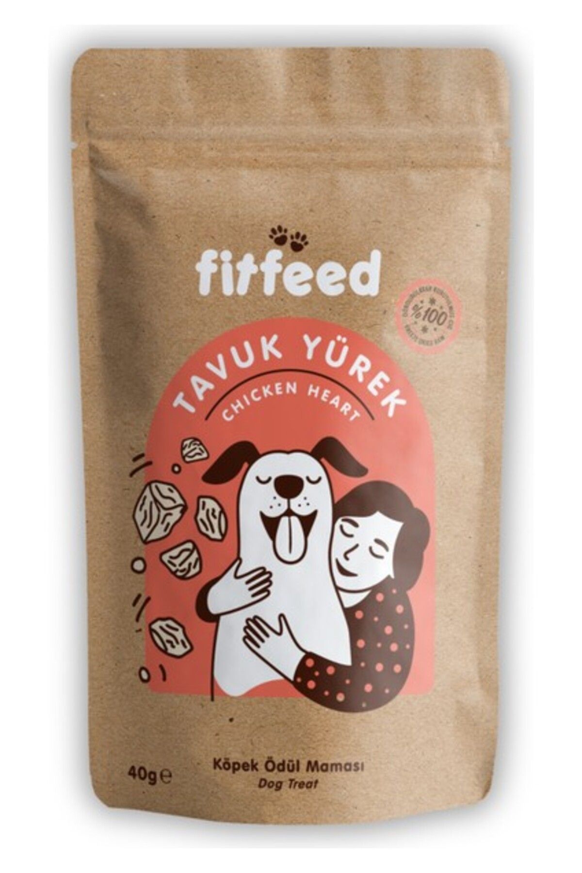 Orqinel Fitfeed Freeze-Dried Çiğ Tavuk Yürek Köpek Ödülü 40g