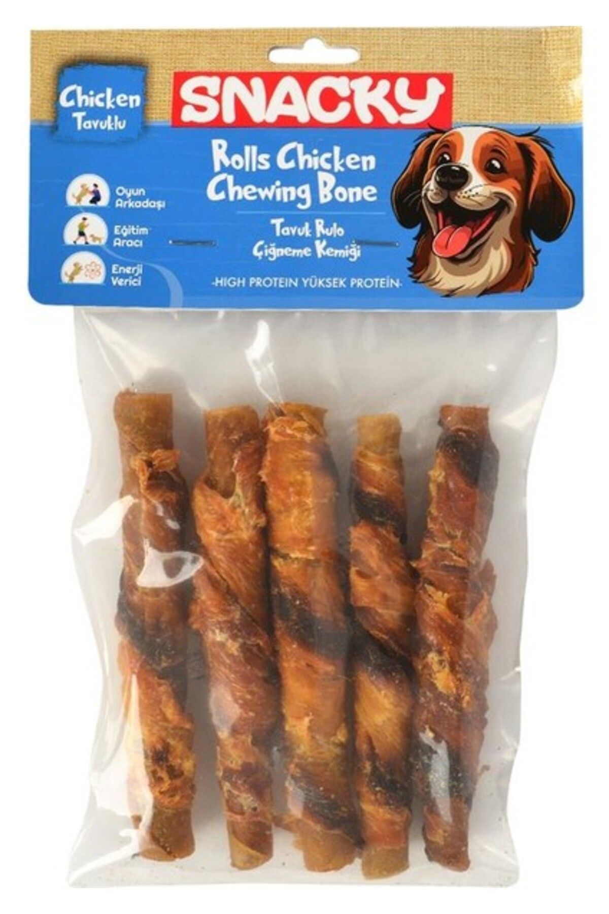 Orqinel Snacky Füme Tavuk Rulo Köpek Ödül 5li 100 gr