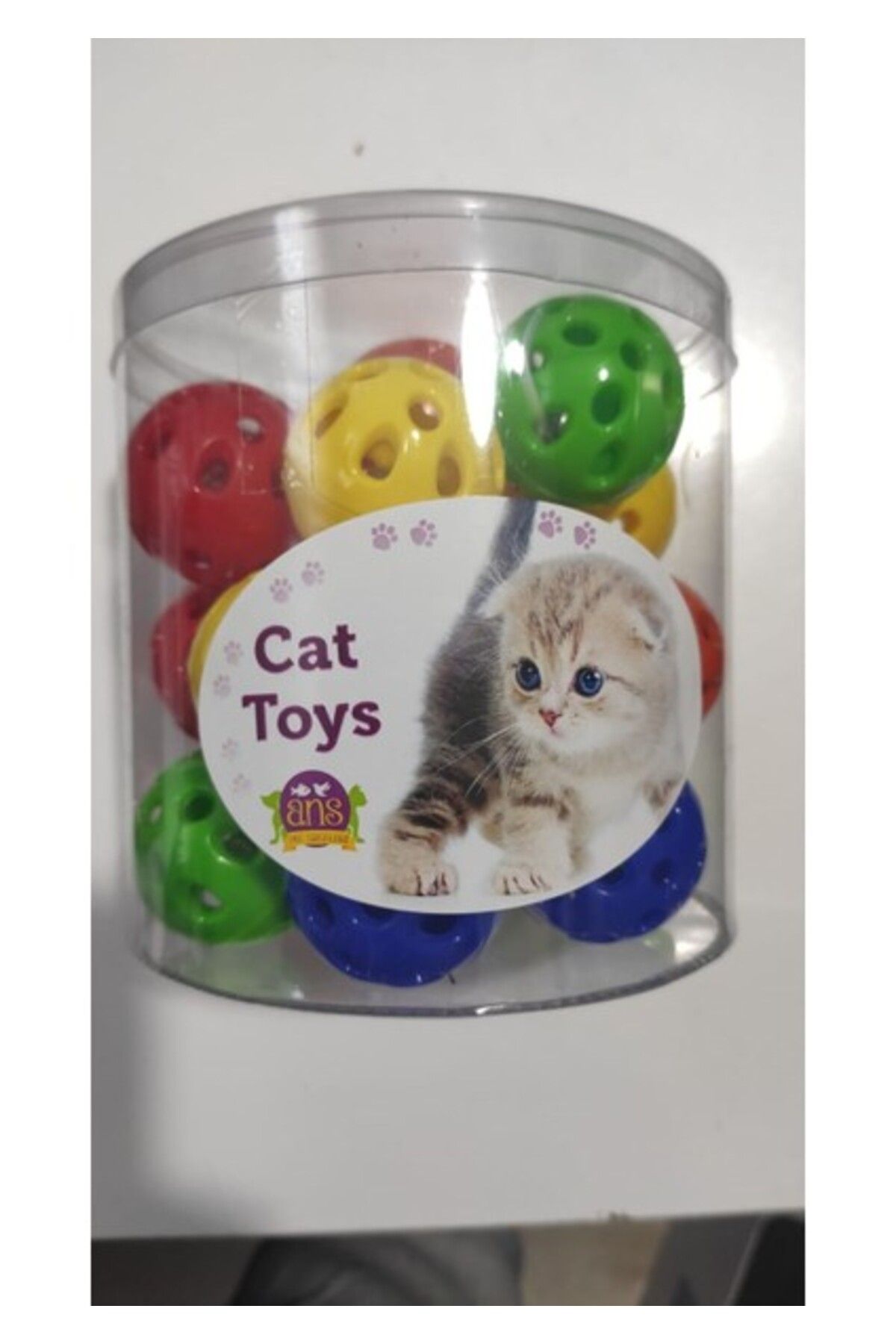 Orqinel ANS Als Renkli Kedi Topu Köpek Topu 3.5 cm 4 Adet
