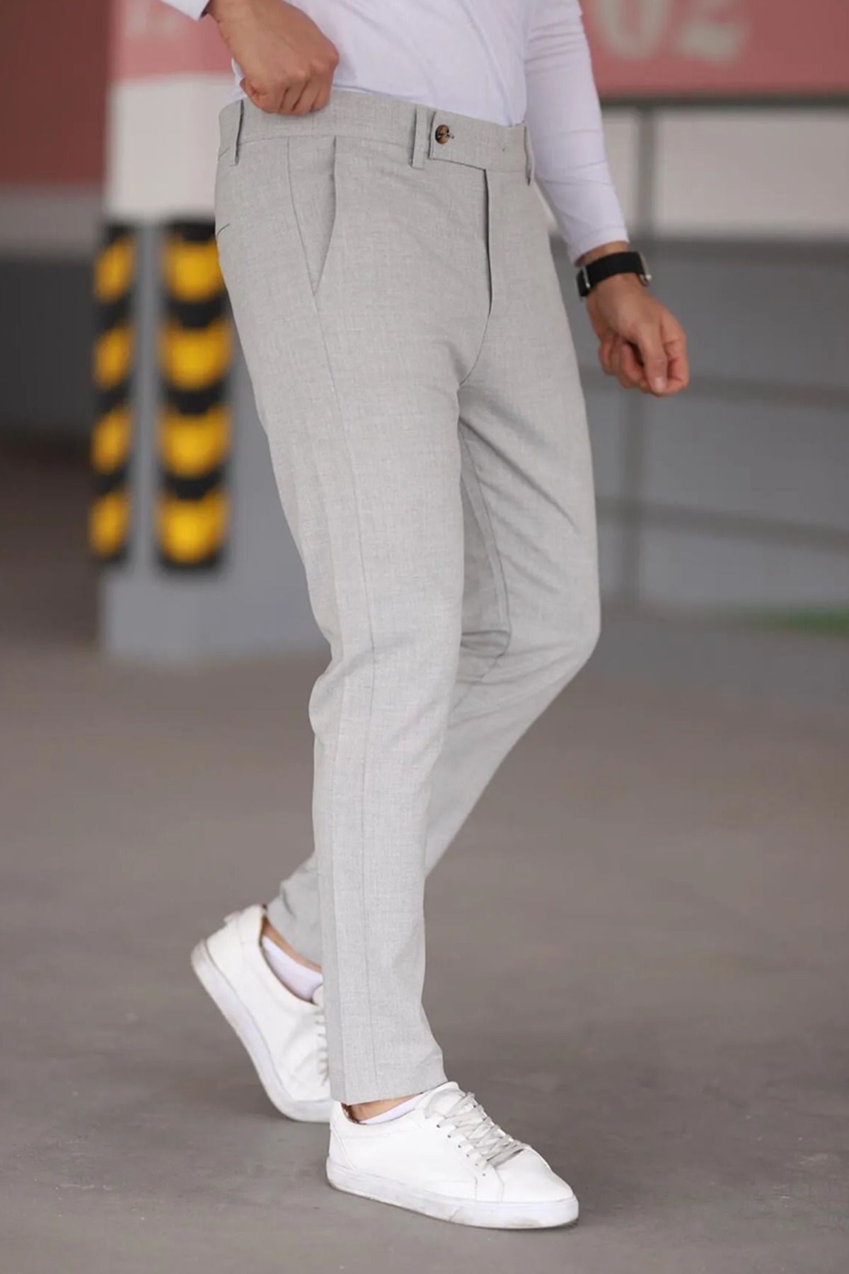 bombe Erkek Slim Fit Bilek Boy Esnek Likralı Kumaş Pantolon