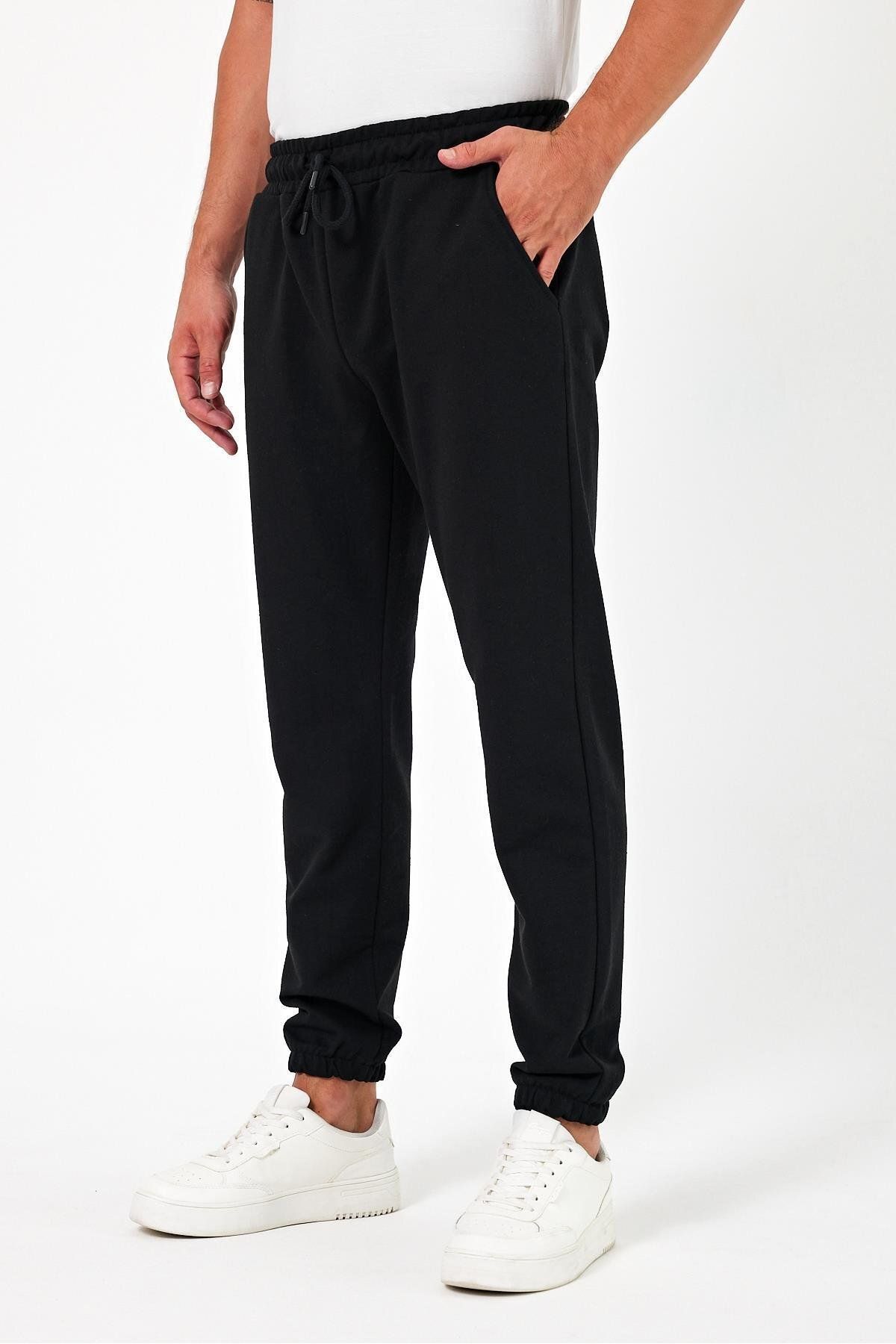 LC Waikiki %100 Pamuk Beli Lastikli Bağlamalı Düz Erkek Jogger Eşofman Altı
