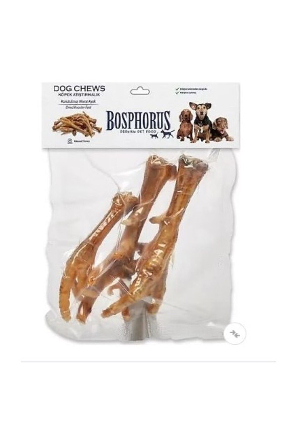 Orqinel Bosphorus Köpek Çiğneme Ödülü – Kurutulmuş Horoz Ayak 100 gr