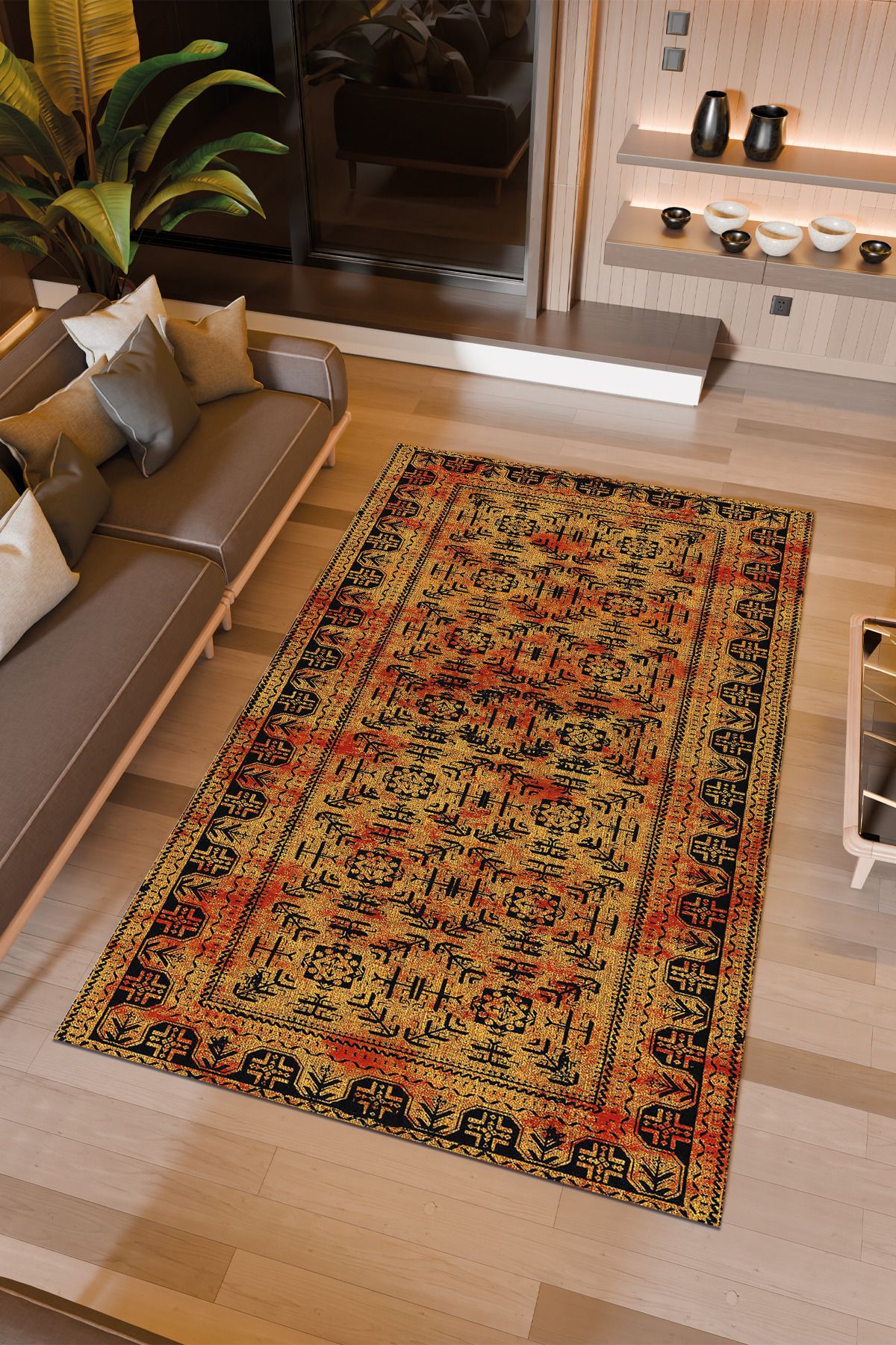 Halıcıoğlu home Dijital Baskı Makinede Yıkanabilir Kaymaz Taban Salon Halısı Yatak Odası Halısı & Yolluk Modelleri