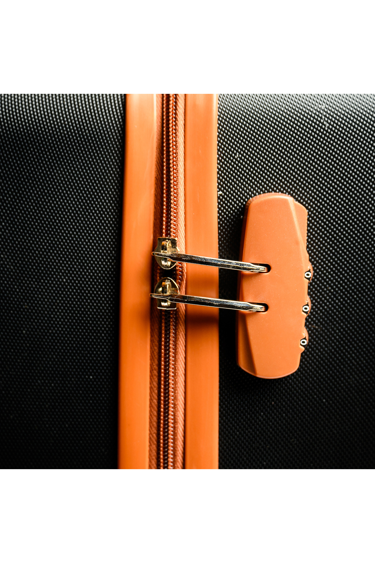 Travel POLO-Medium trolley, TRAVEL POLO, 67x41x29cm, A1005, checked luggage. ABS suitcase, Black / Tobacco 3