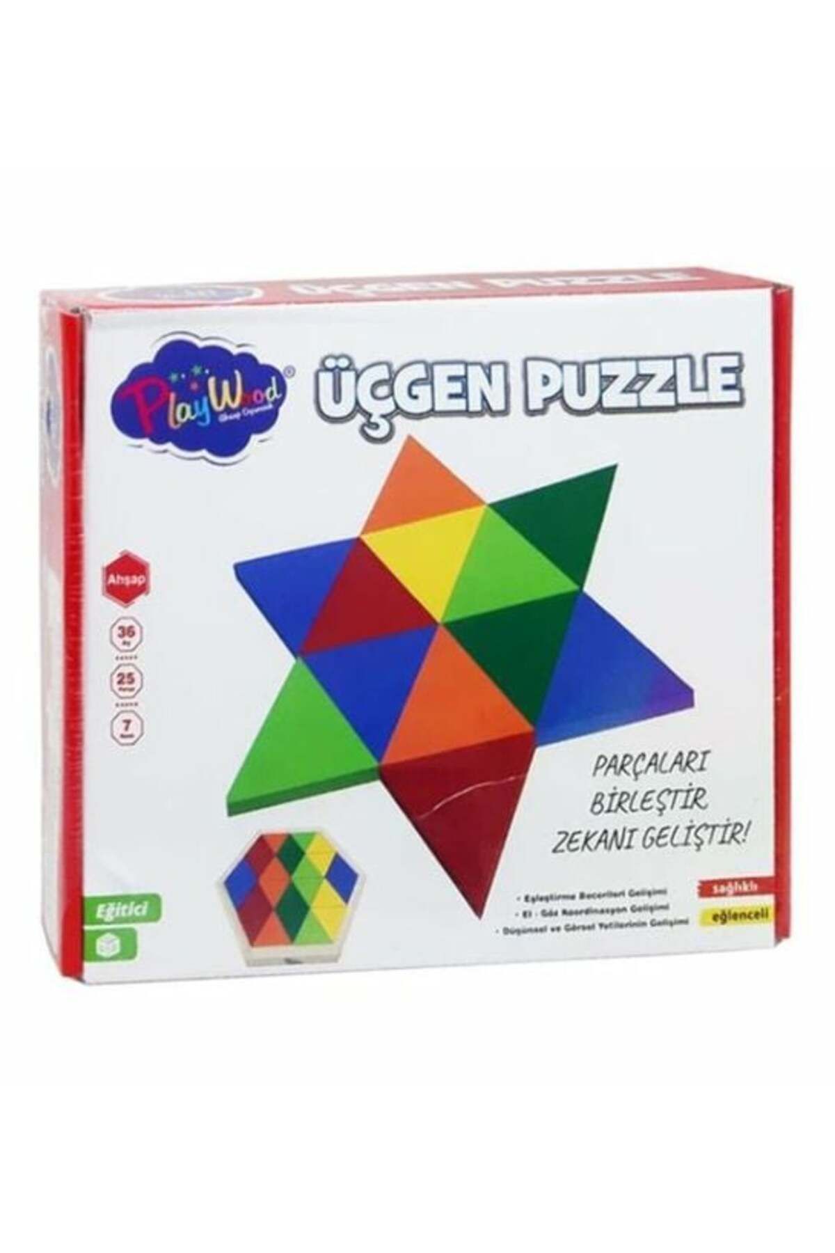 ONYIL Onyıl Kutuda 24 Parça Ahşap Üçgen Puzzle ONY-395